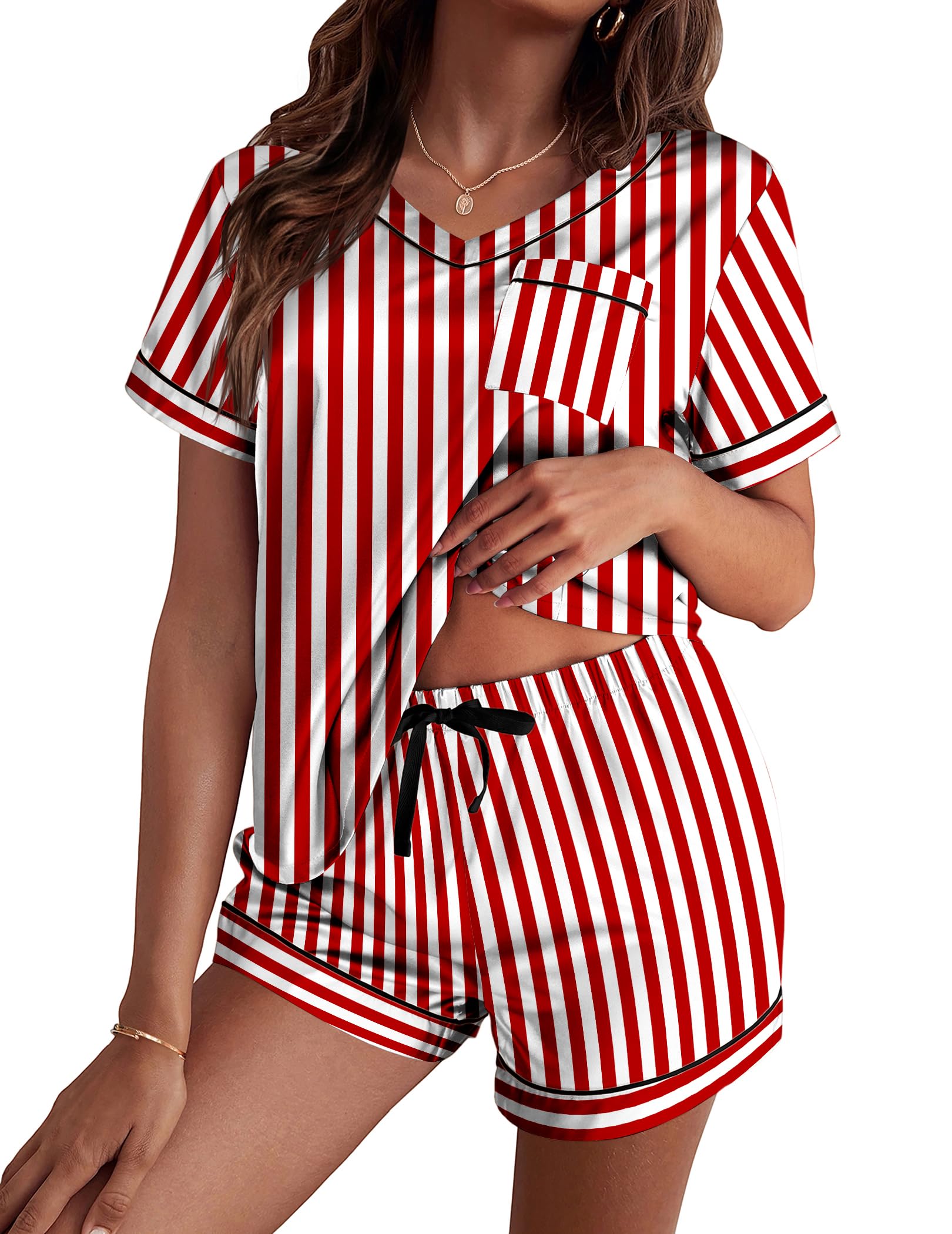 Ekouaer Silk Pajama Set