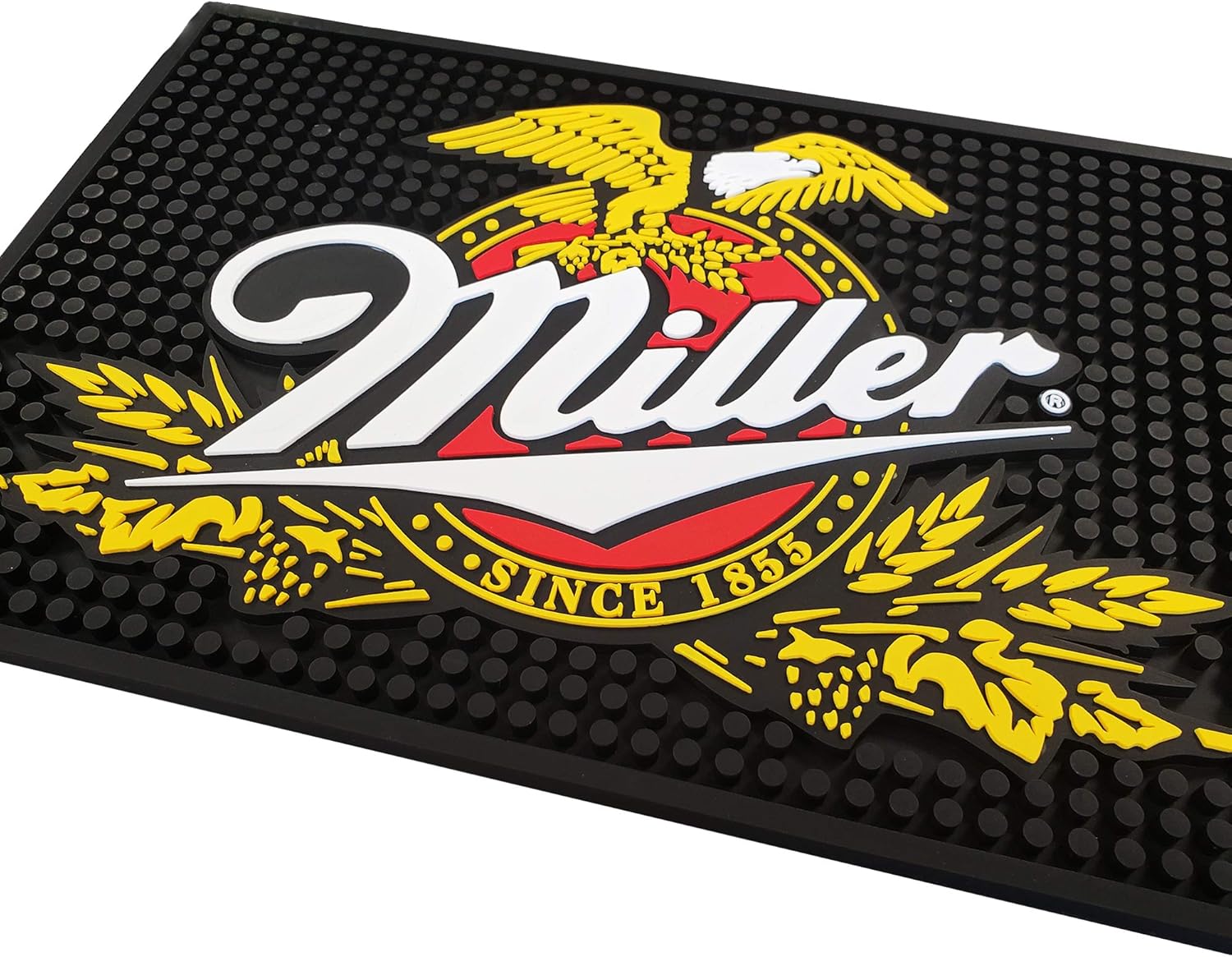 Best Seller Miller Genuine Draft Beer Rectangular Bar Mat Spill Mat Rail Drip Mat - 20.5 x 8.25