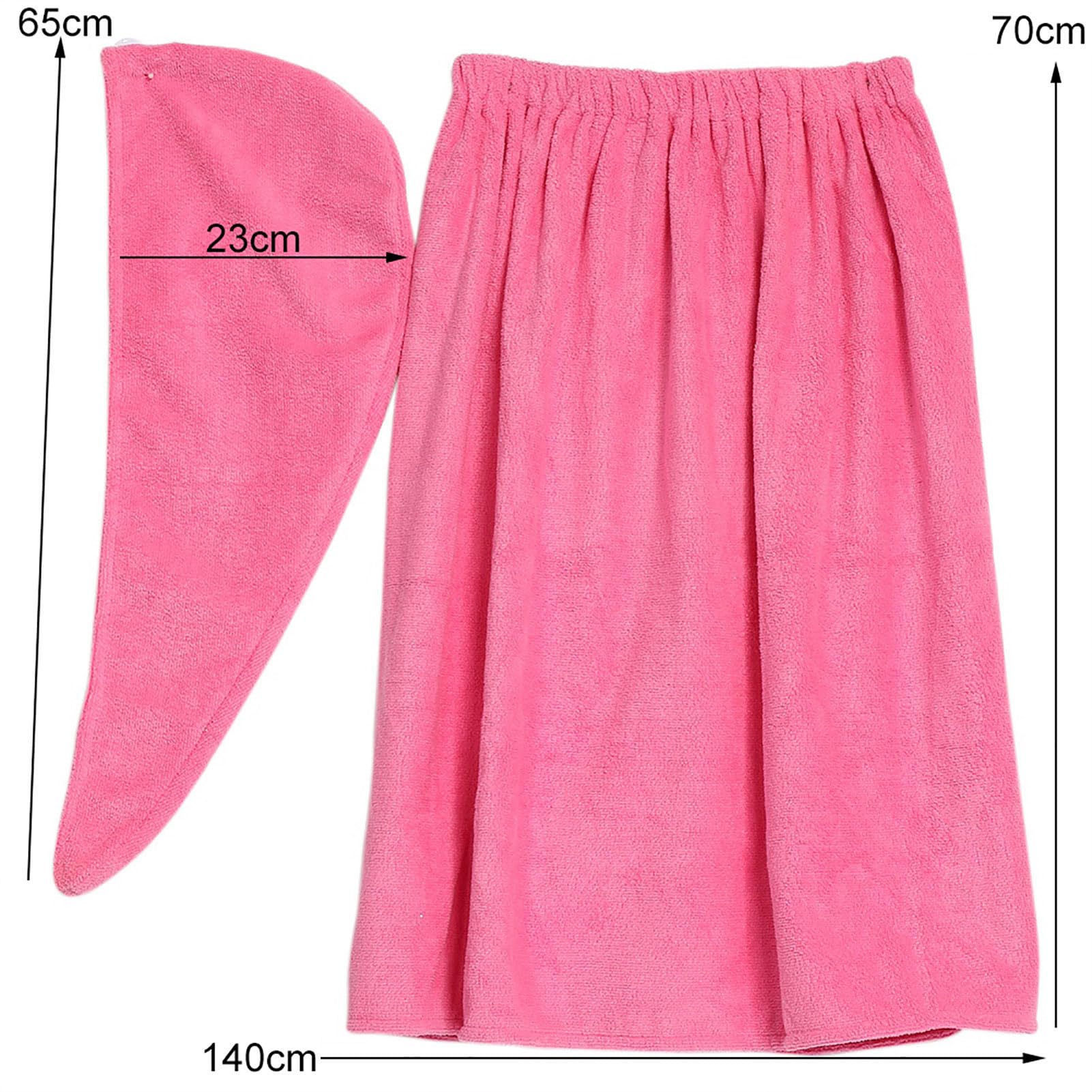 Yctze Set Asciugamano con Cappuccio per Capelli Asciugatura Rapida (Rosa