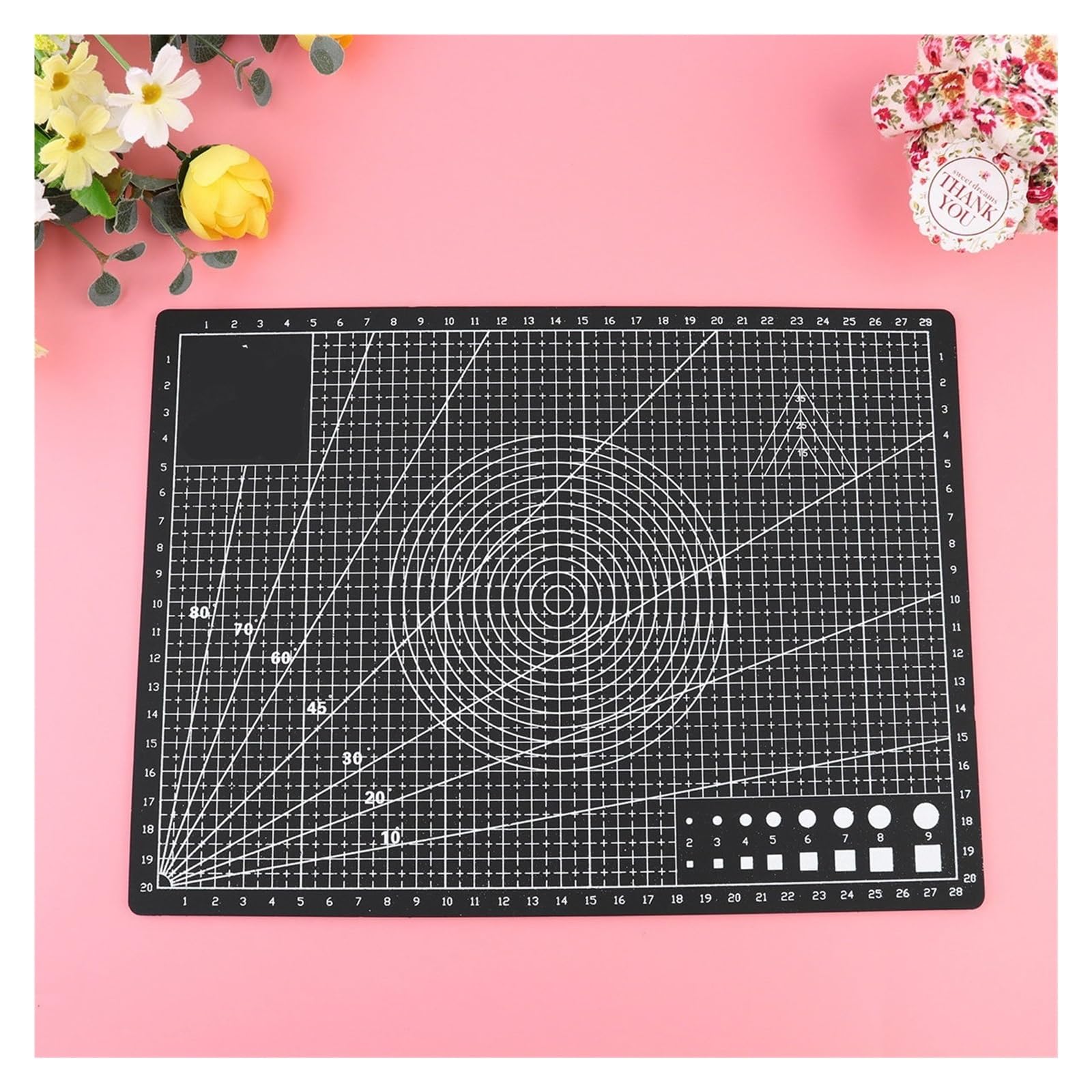 Self Healing Sewing Mat 2Pcs Self Healing Cutting Mat A4 Durable Non Slip for Arts Crafts Sewing Quilting DIY Projects Black Handmade Board