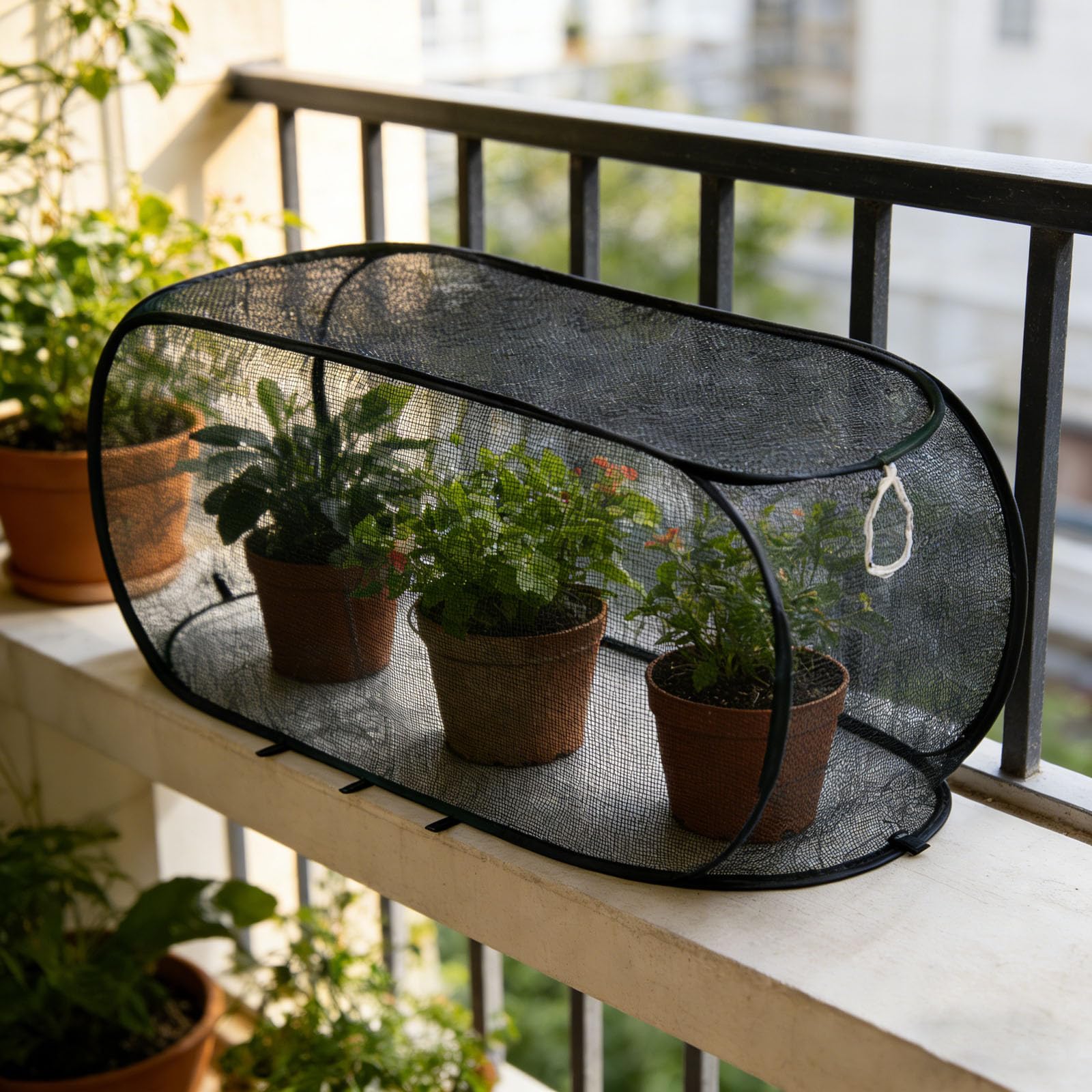 Pop-Up Garden Mesh Net Cover, Foldable Plant Protection Tent, Anti Bird Insect Sun Rain Shelter for Vegetables Herbs Potted Plants, Portable Greenhouse Cage with Ground Stakes (Black, 90 * 40 * 35)