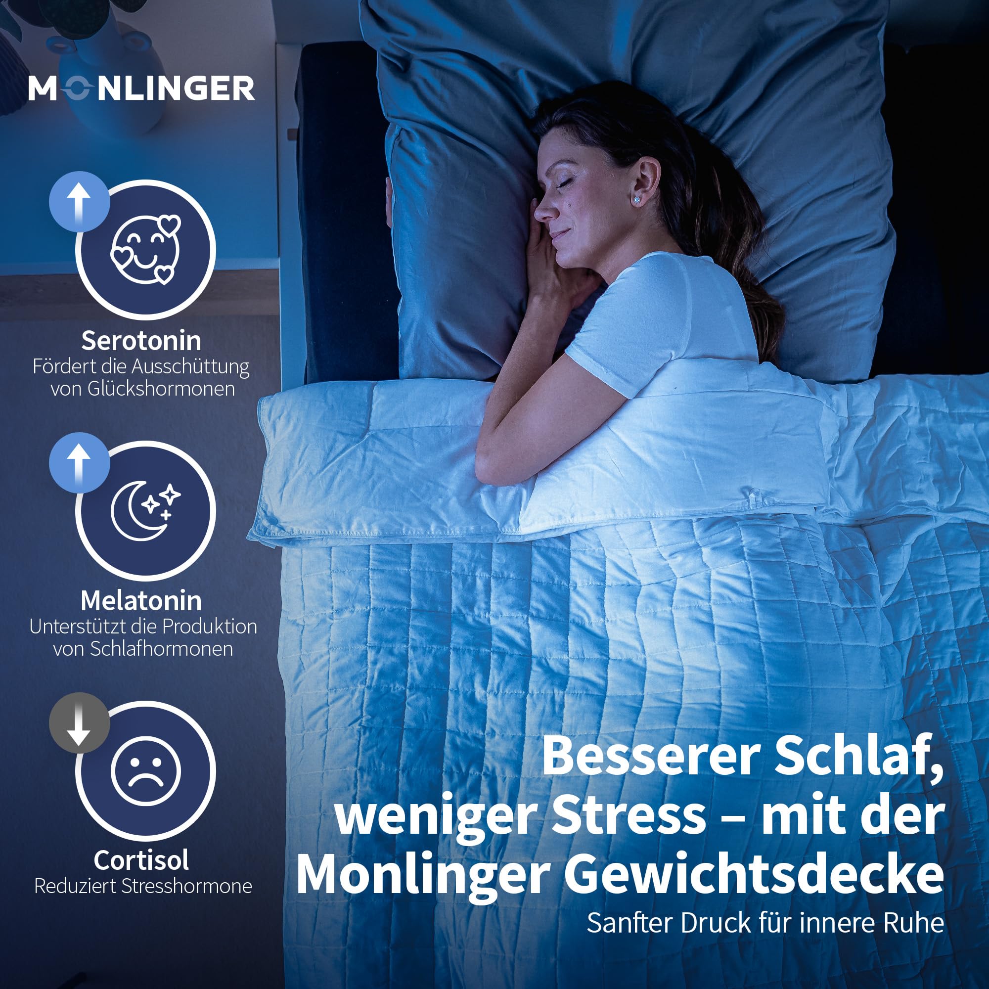 2-in-1 Gewichtsdecke 155x220 cm 8kg Zusammenknöpfen von Schwerer Decke + Sommerdecke durch Druckknöpfe - 100% Oeko-Tex Zertifiziert - Heavy Weighted Blanket - Schwere Decke zum Schlafen
