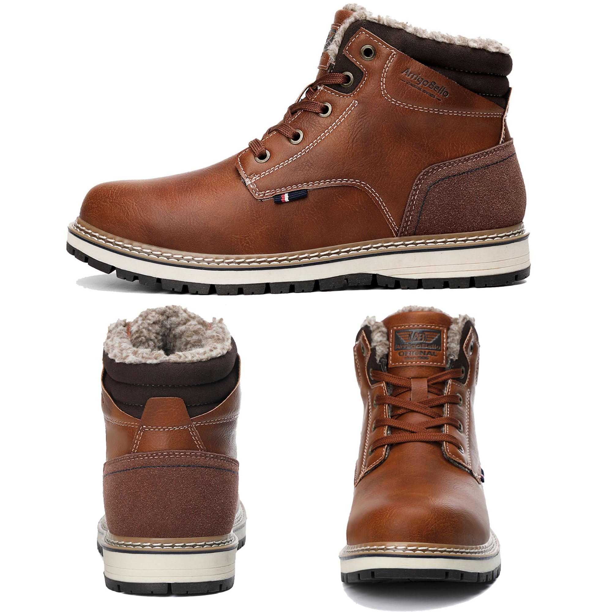 AX BOXING Scarpe Uomo Invernali Caldo Pelliccia Fodera Scarponcino Invernale Stivali Moda Stivaletti Taglia 41-46 EU