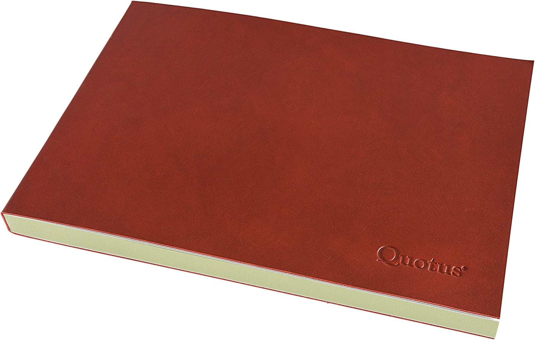 Block Notes Solus Coated Full Grain Real Leather, Sheets of Conqueror Laid Paper® Green. Luxury Handmade Stationery Quotus, Made in Italy