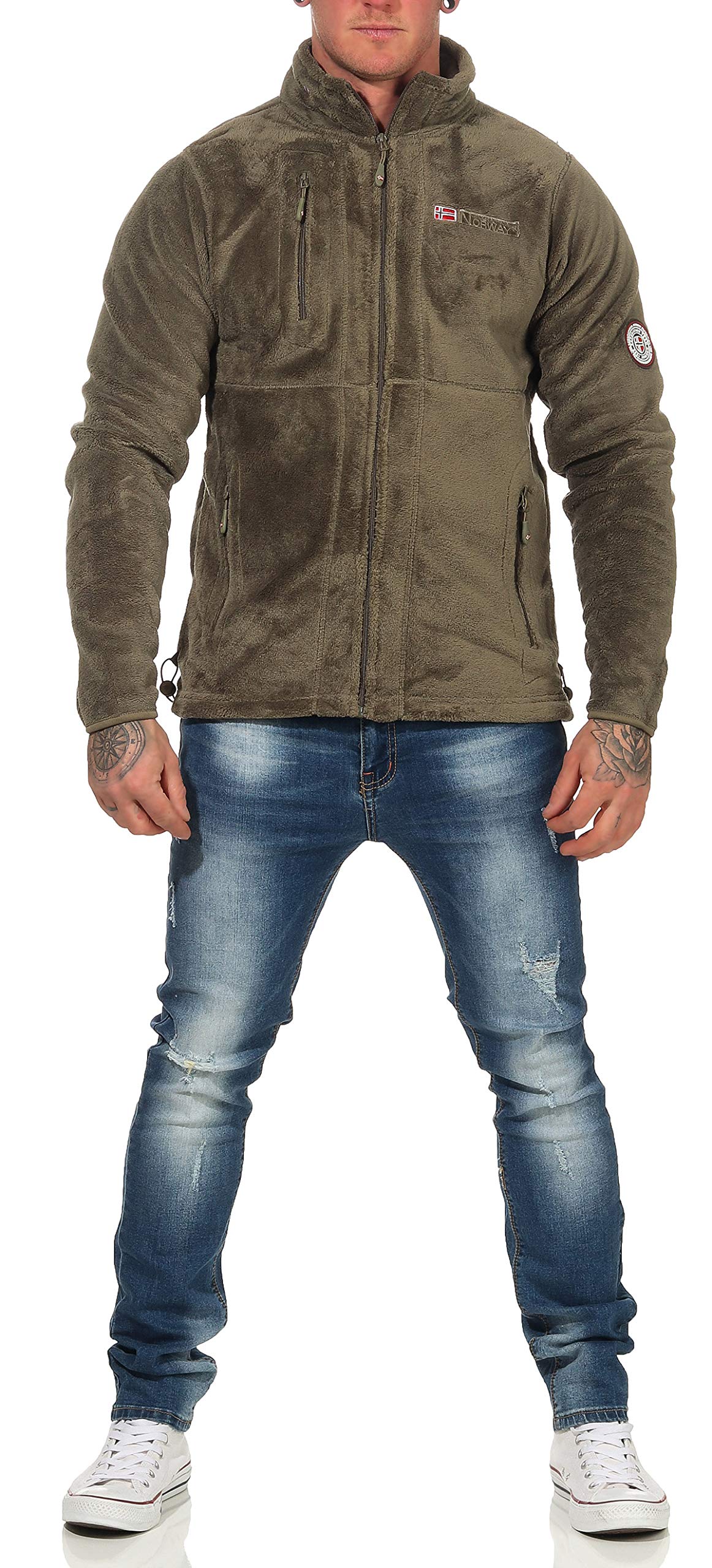 Geographical Norway G-Hunter Chaqueta de forro polar para hombre, para exteriores, para esquí, deporte, de peluche