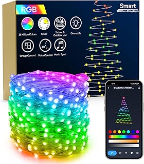 Brizled Smart Fairy Lights 66FT 200 LED WiFi Color Changing String Lights App Controlled RGB Christmas Tree Lights Dimmable Halloween Lights Music Sync Party Lights Compatible with Google Home Alexa