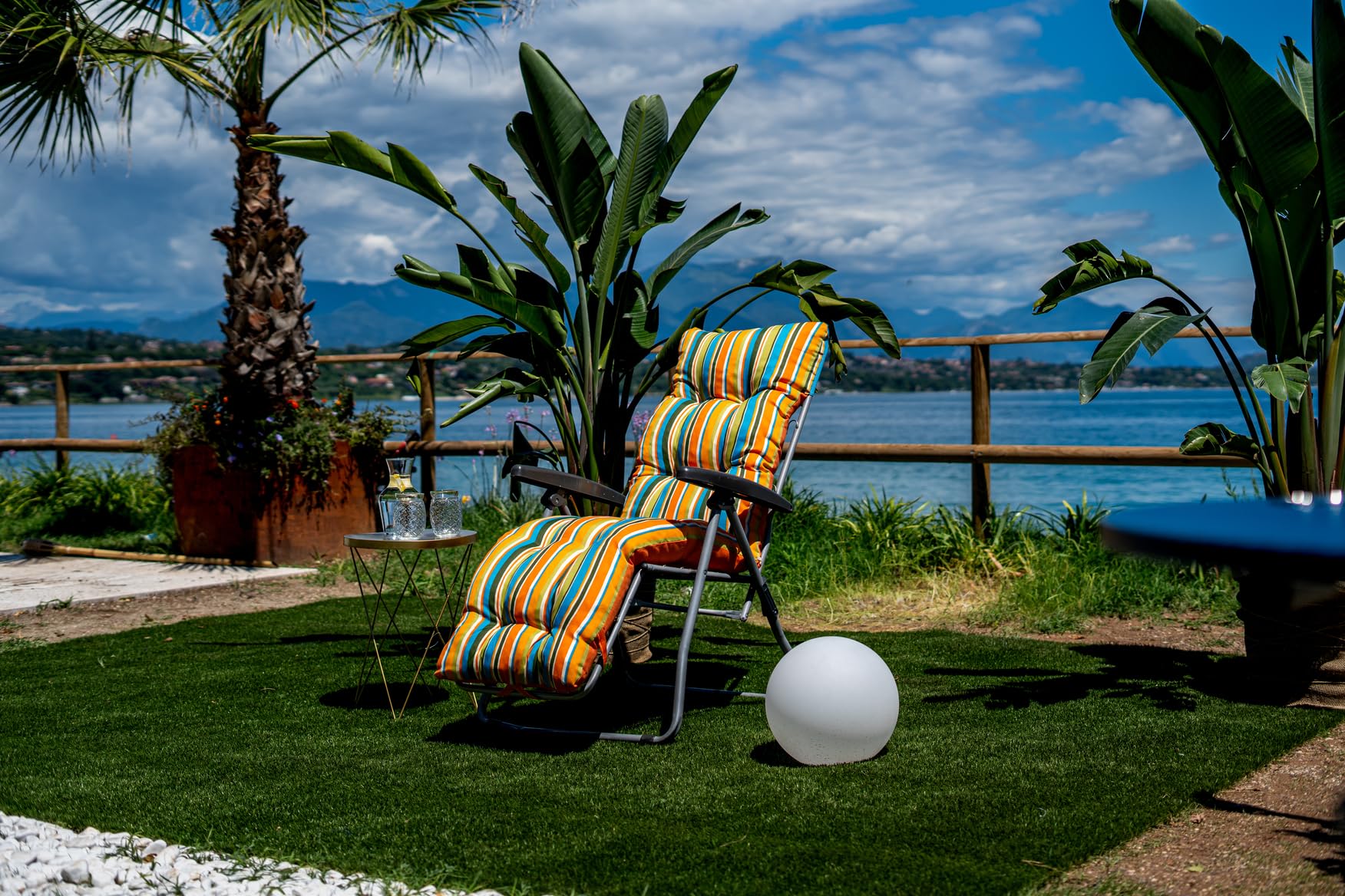 TECNOWEB Cuscino Imbottito per Sdraio con poggiapiedi (160x45cmx10cm) - 100% Made in Italy - Ricambio Cuscino Ideale per Sdraio da Giardino - Disponibili Diversi Colori
