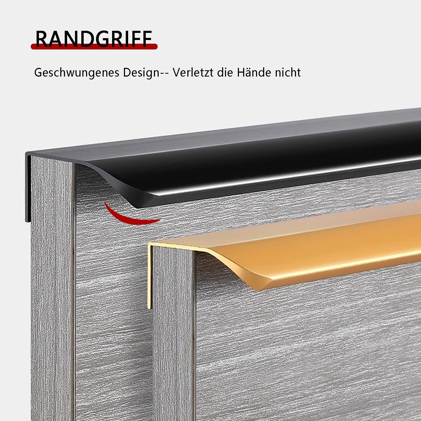Schrankgriffe 4er Set L:12/15/20/30/40/60/80/100/120cm Moebelgriffleiste Aluminium Türgriffe Schubladen Griffe Schickes Design Für Eine Moderne Und Funktionale Einrichtung(Kaschmirgrau,L:80cm)