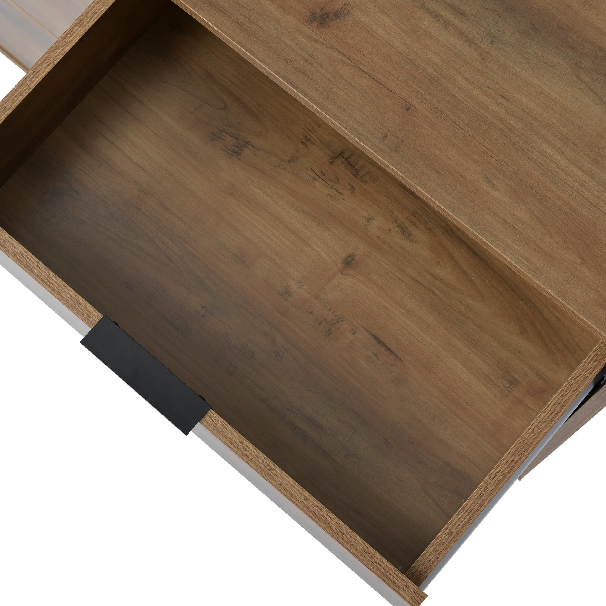 TIZZ Cassettiera con 6 cassetti, 120 x 40 x 76 cm, in rovere scuro, credenza per camera da letto e tutti gli spazi abitativi