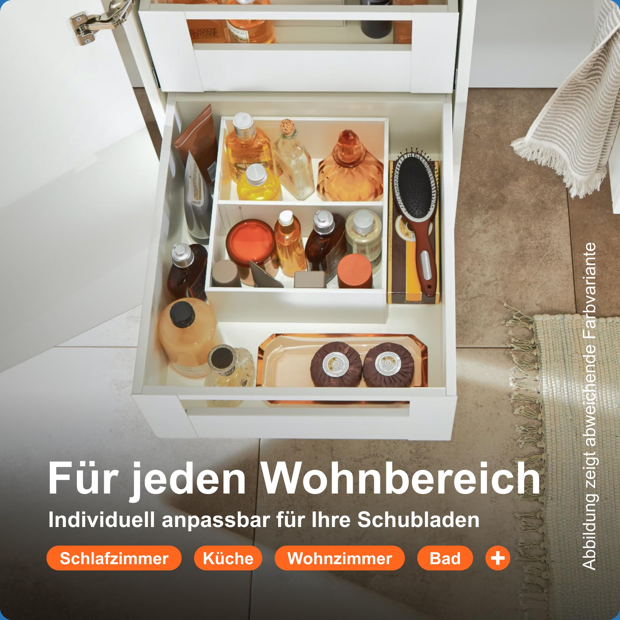 Blum AMBIA-LINE Schubladen-Organizer Stahl 27×24×11 cm | Oriongrau | Küche | Magnetplattenhalter – kein Verrutschen | Schubladen Organizer aus formstabilem Stahl | Modular erweiterbar | Für Küche & Bad
