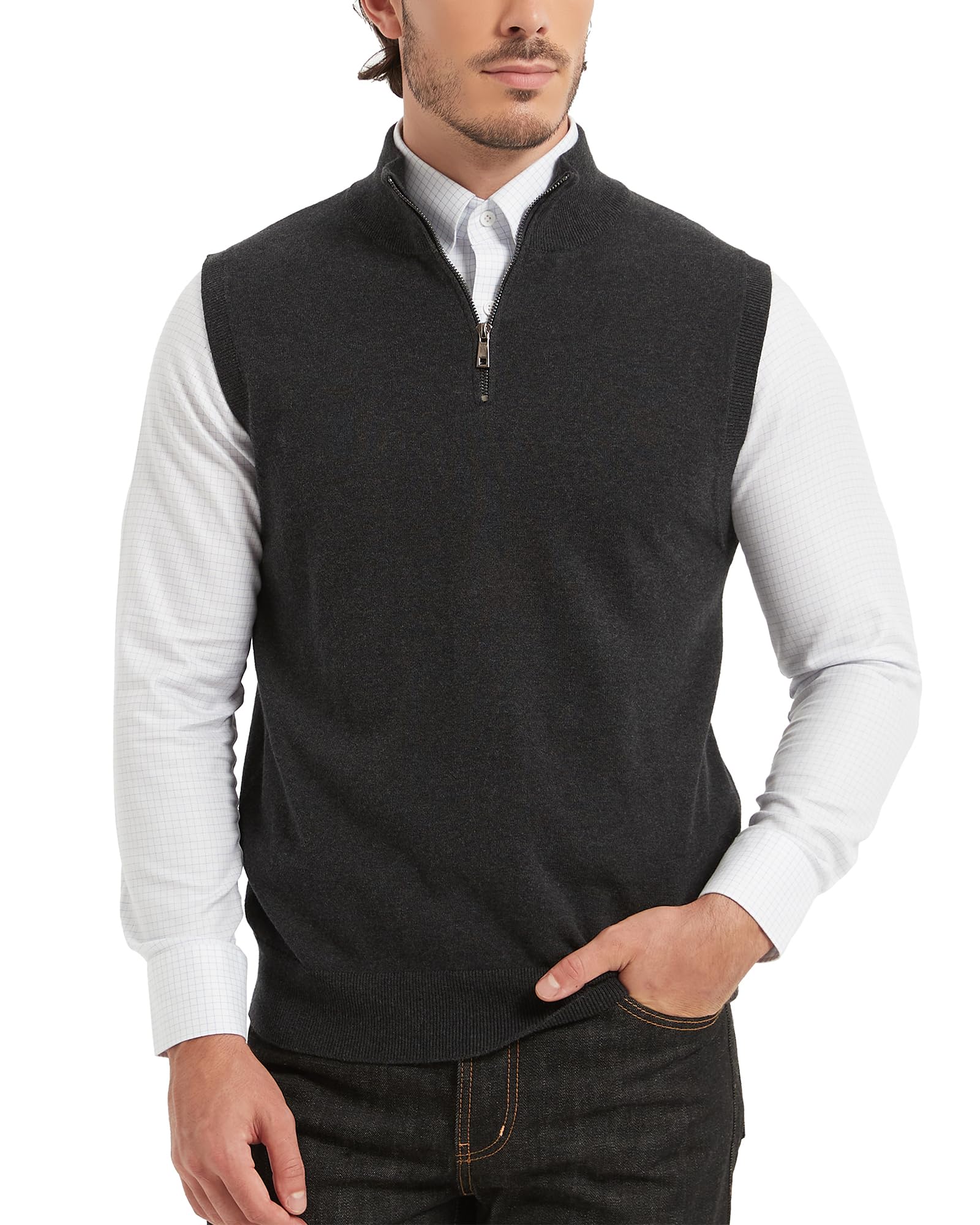 Kallspin Herren Vintage Gestricktes Poloshirt Kurzarm Solide