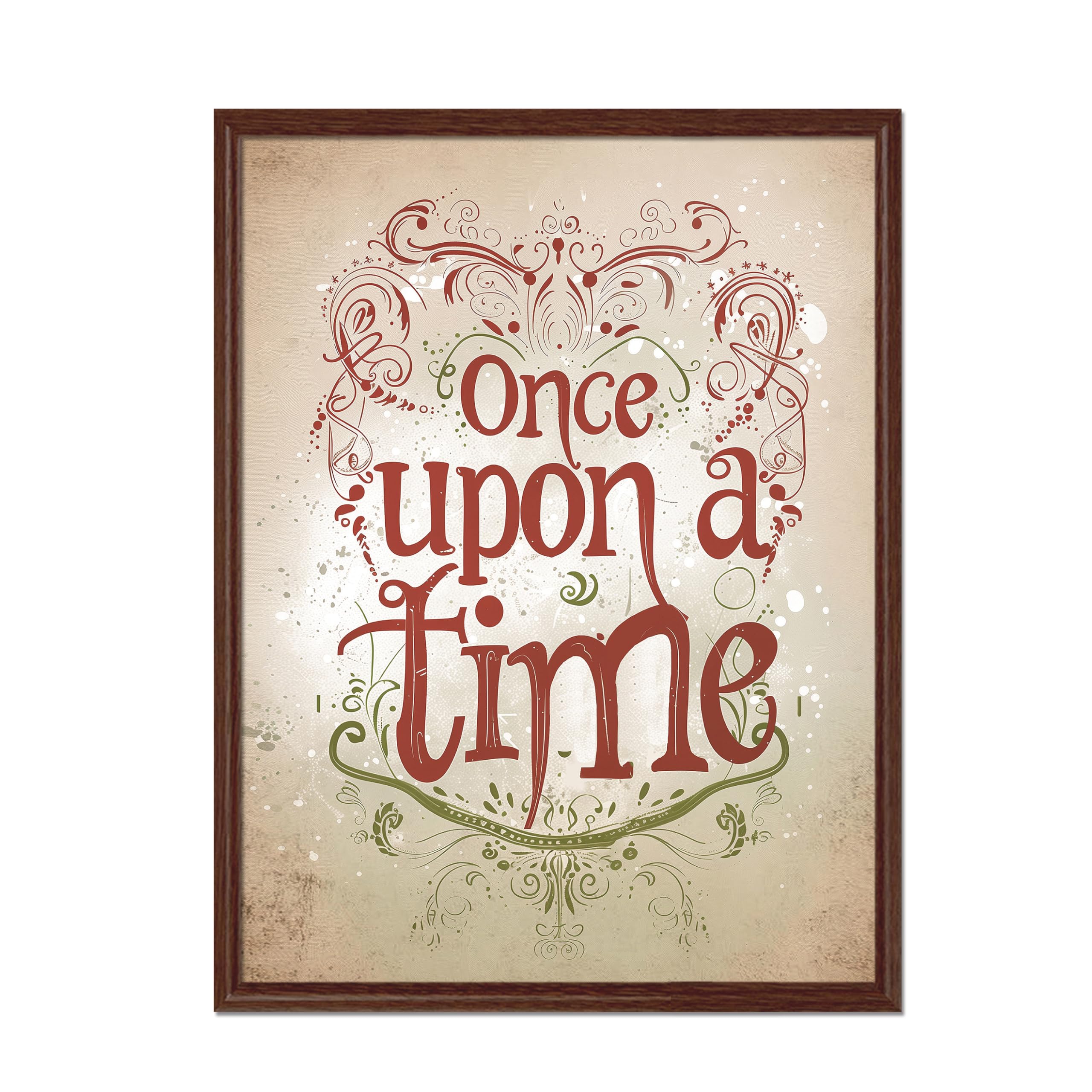 Skyists Vintage Christmas Canvas Wall Art Print, Once Upon A Time Sign, Vintage Wall Art, Christmas Pictures Prints, Holiday Decorations for Bedroom Living Room (Unframed)