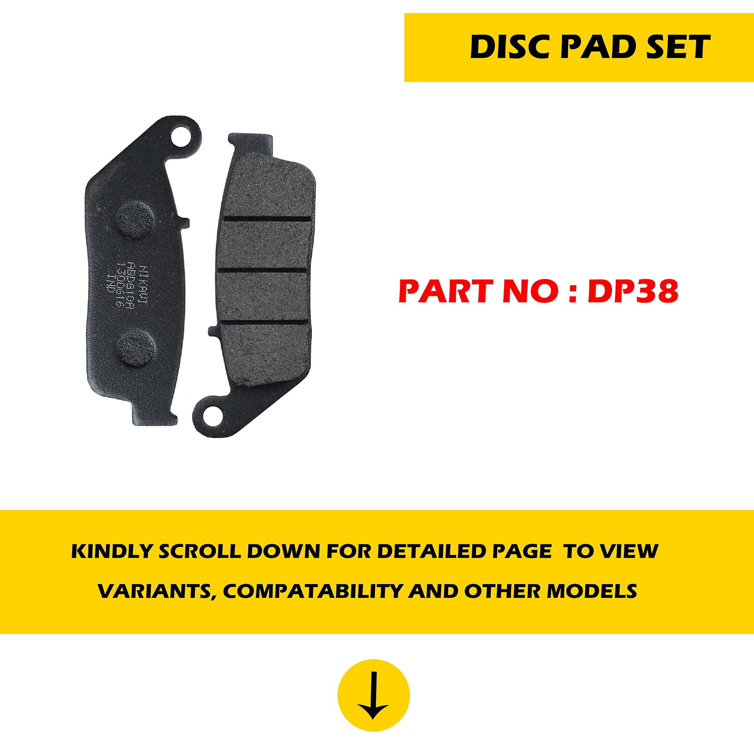 NIKAVI DP38 Front Brake Disc Pad Compatible for Honda Highness (Front) - Image 5 thumbnail