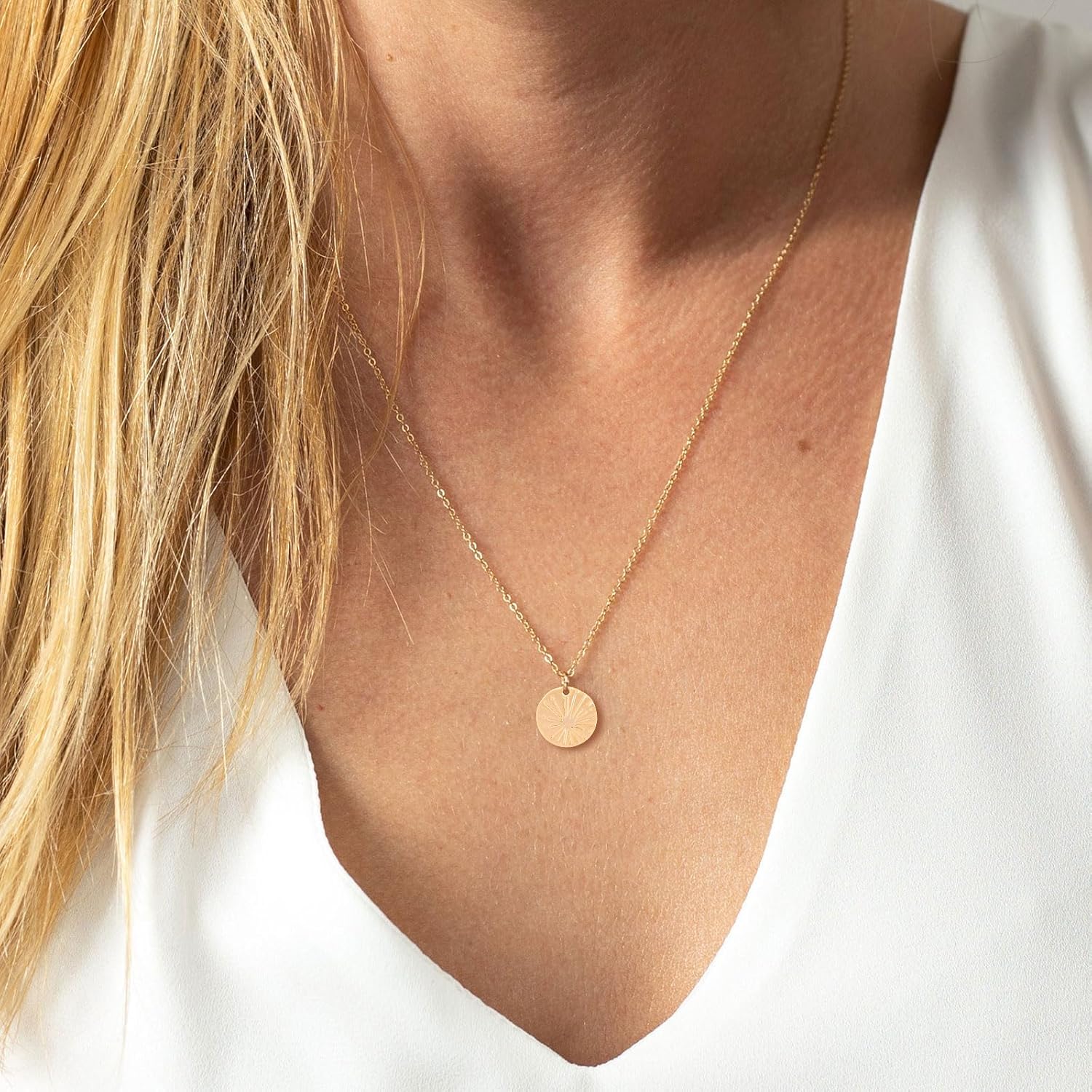 HANLI 14K Gold Plated Necklaces for Women - Dainty Butterfly, Star of David, Moon and Star, Sun, Lotus, Infinity, Hummingbird, Bee,Boots,Chill,Sunflower Pendant Designs - Elegant Jewelry for Women - Image 3