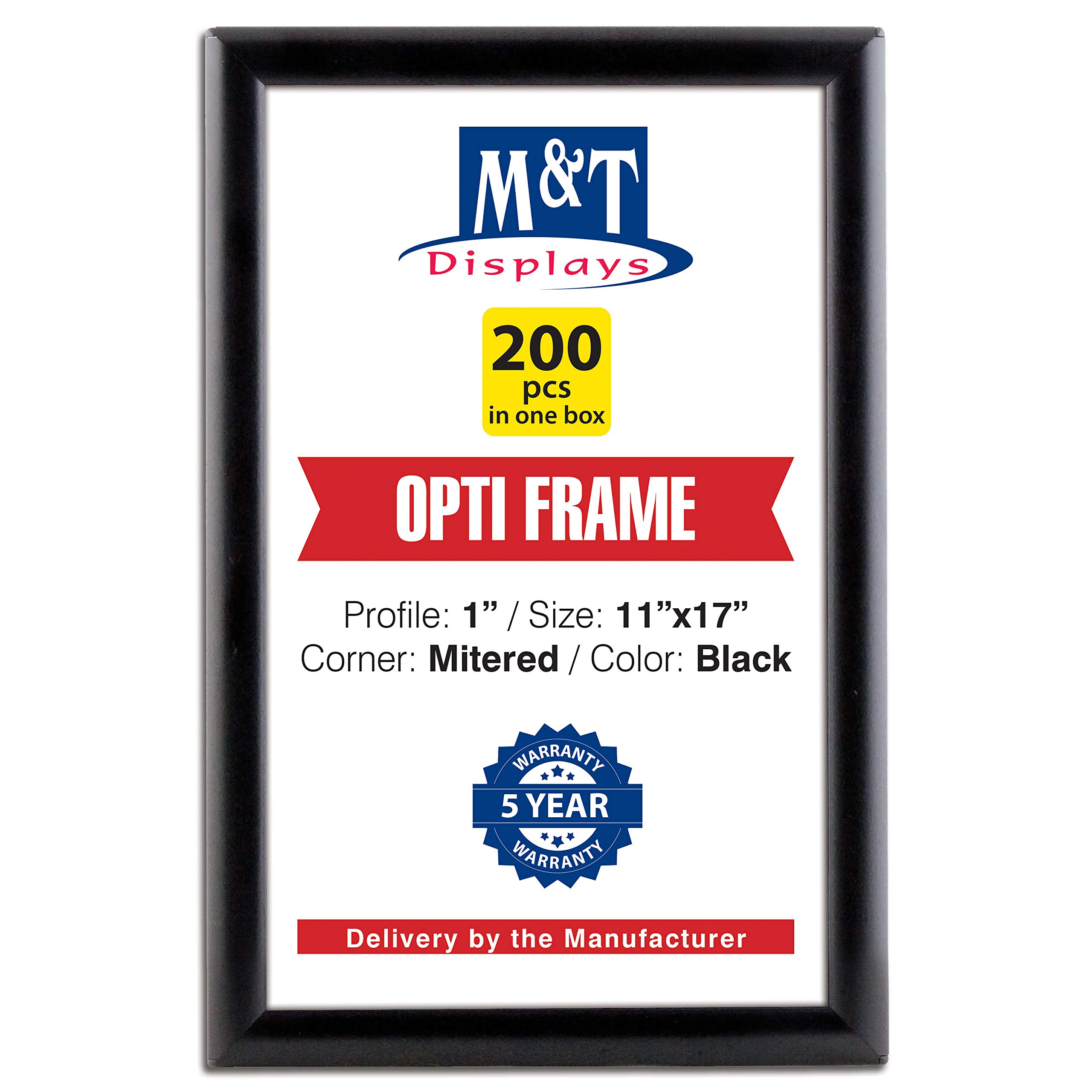 Amazon.com - M&T Displays Opti Snap Poster Frame 11x17 Inch Black 1 ...
