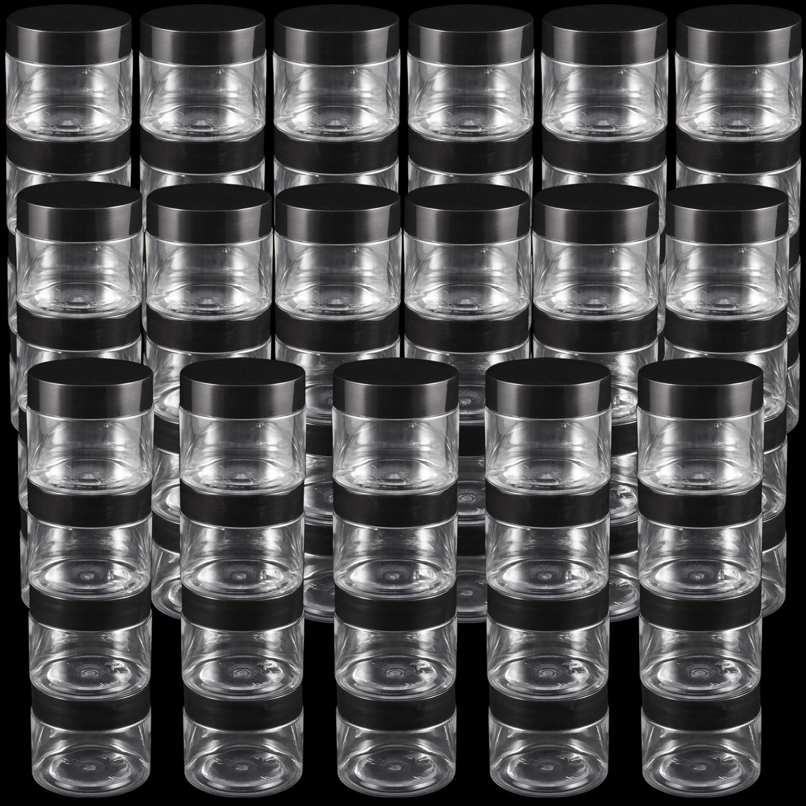 Kunststoffbehälter mit Deckel, BPA-frei, lebensmittelecht, mit Deckel, breite Öffnung, Kunststoff, Kosmetikbehälter für Reisen, Beauty-Produkte, Flüssigkeiten, 68 Stück