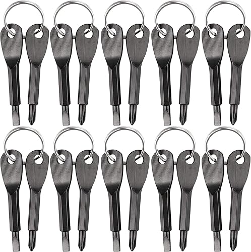 Miniatura 1 de Juego de herramientas de destornillador de bolsillo de 10 piezas, kit de herramientas para exteriores, destornillador de viaje con llavero para