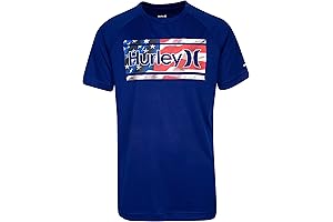 Kids 4th of July Patriotic Rash Guard Swim Shirt with UPF 50+