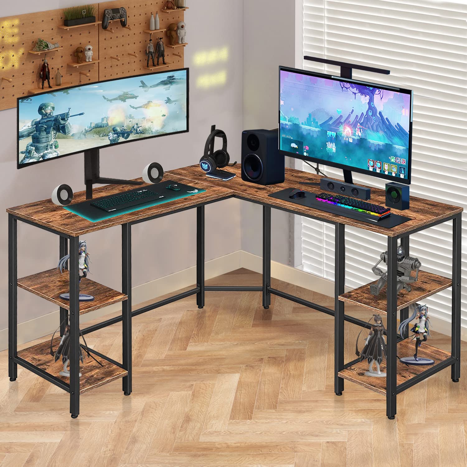 Dreamlify L Shape Computer Desk - Spacious 55 Inch Corner Desk Home - View #4