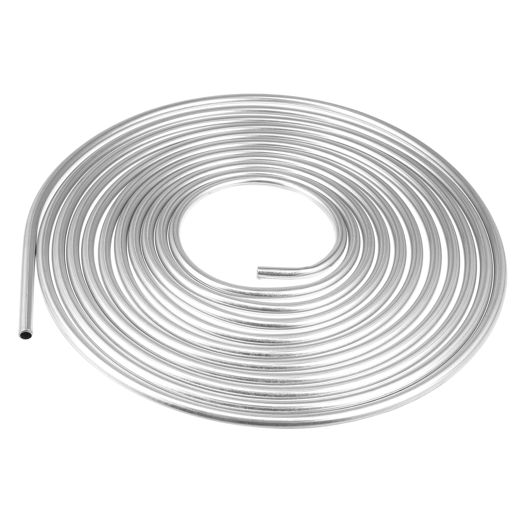 X AUTOHAUX 3/8" Car Brake Line Tubing 25ft Tubing Coil for Hydraulic Braking Systems and Transmission System Silver Tone