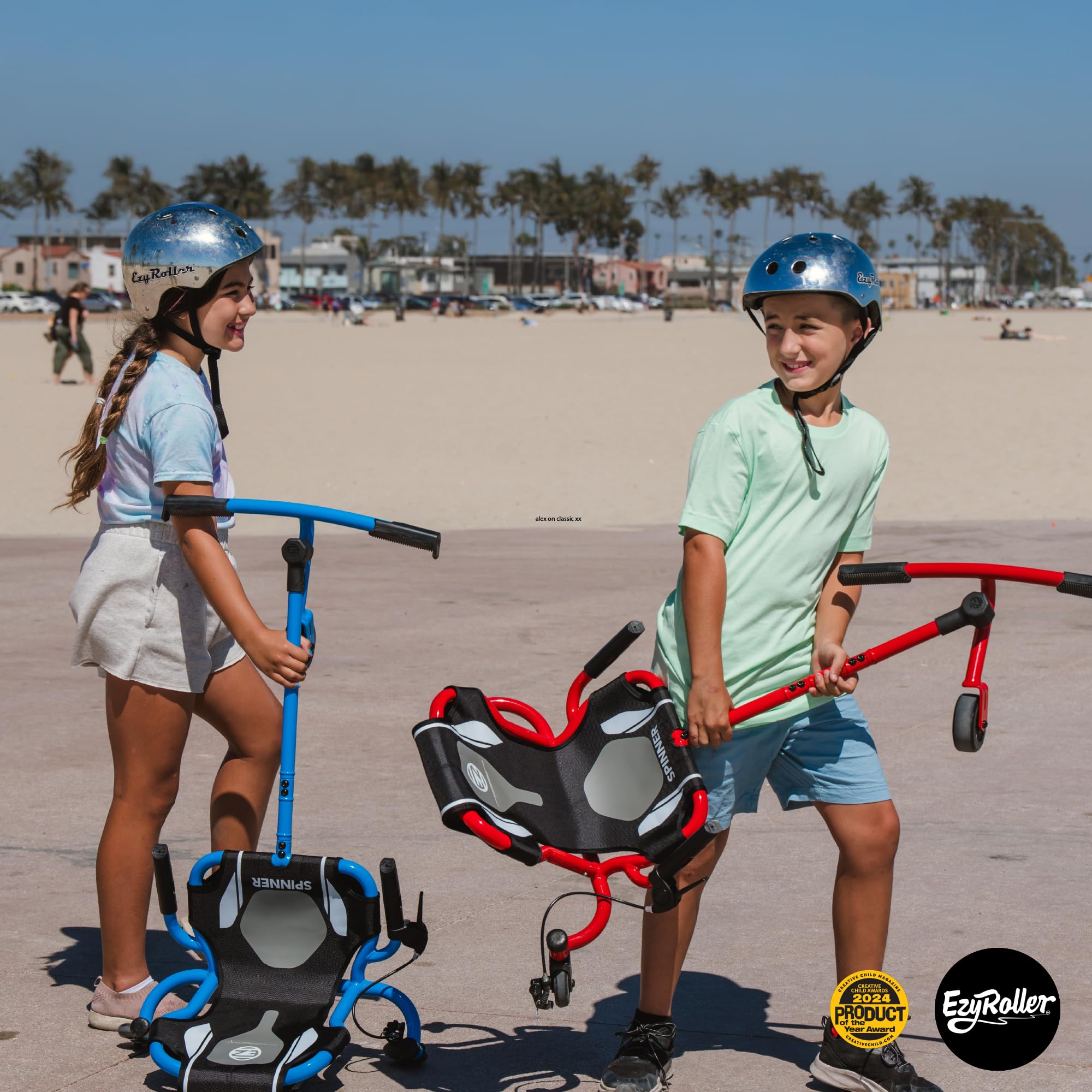 Ezyroller Spinner X Kinderfahrzeug für Kinder ab 4 bis 14 Jahre Dreirad Trike Dreiradscooter dreirädriges Funfahrzeug (blau)