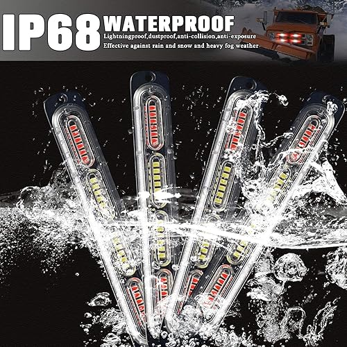 Miniatura 4 de XTAUTO Luz estroboscópica LED de emergencia, 24 LED, rojo, blanco, rojo, intermitente, advertencia, peligro, construcción, precaución, barra de luz