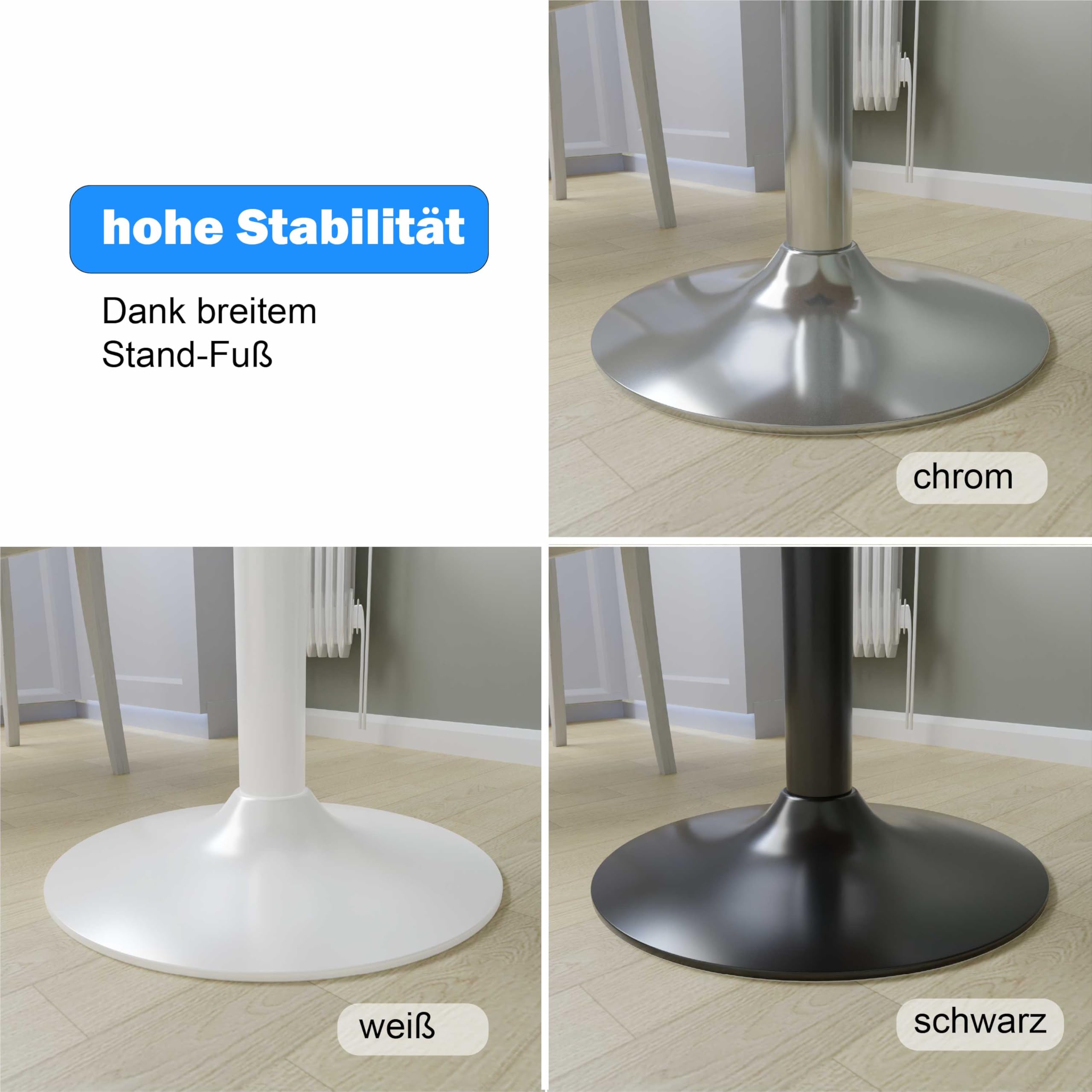 ONPIRA Tischgestell Weiß Modell Gastro mit runder Bodenplatte (Ø 45cm)