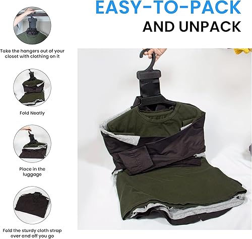 Miniatura 6 de Stow-N-Go - Perchas plegables de viaje maximizan el espacio de almacenamiento en maletas o bolsas de mano de 20 pulgadas o más. Minimiza las arrugas