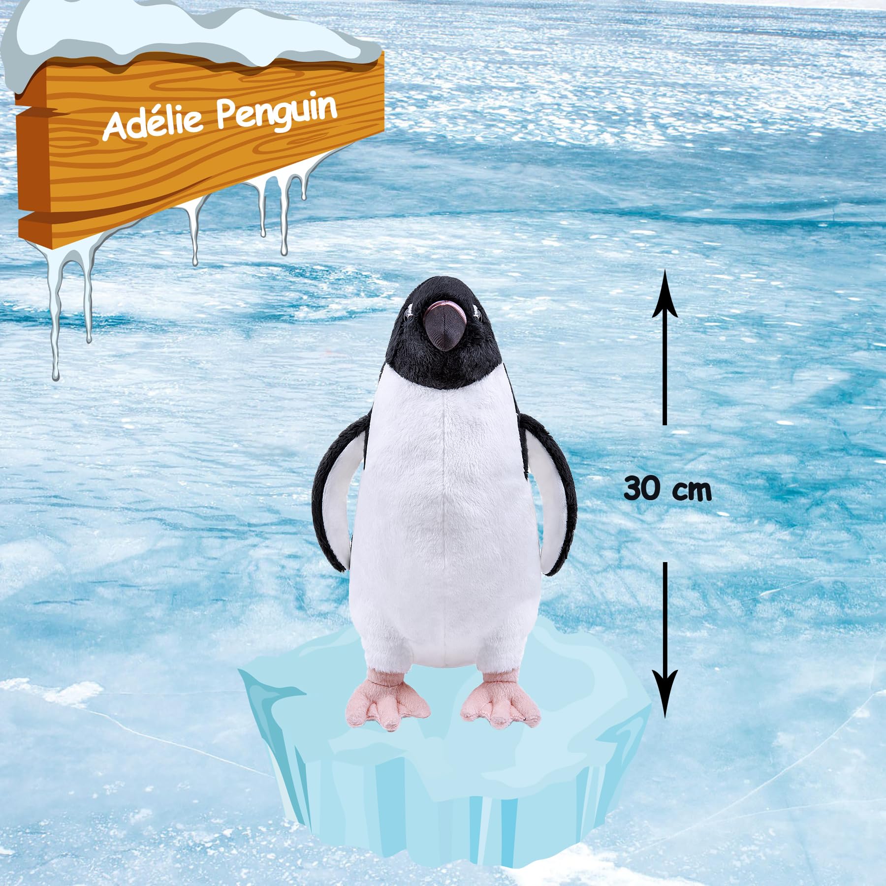 Cuddly Toy Adelie Penguin Super Soft Kissen Bird Plush Stuffed Animal Funny Interesting Companions for Cuddling Napping & Home Decor Children's Gift for Halloween Christmas Girls Boys - Image 2