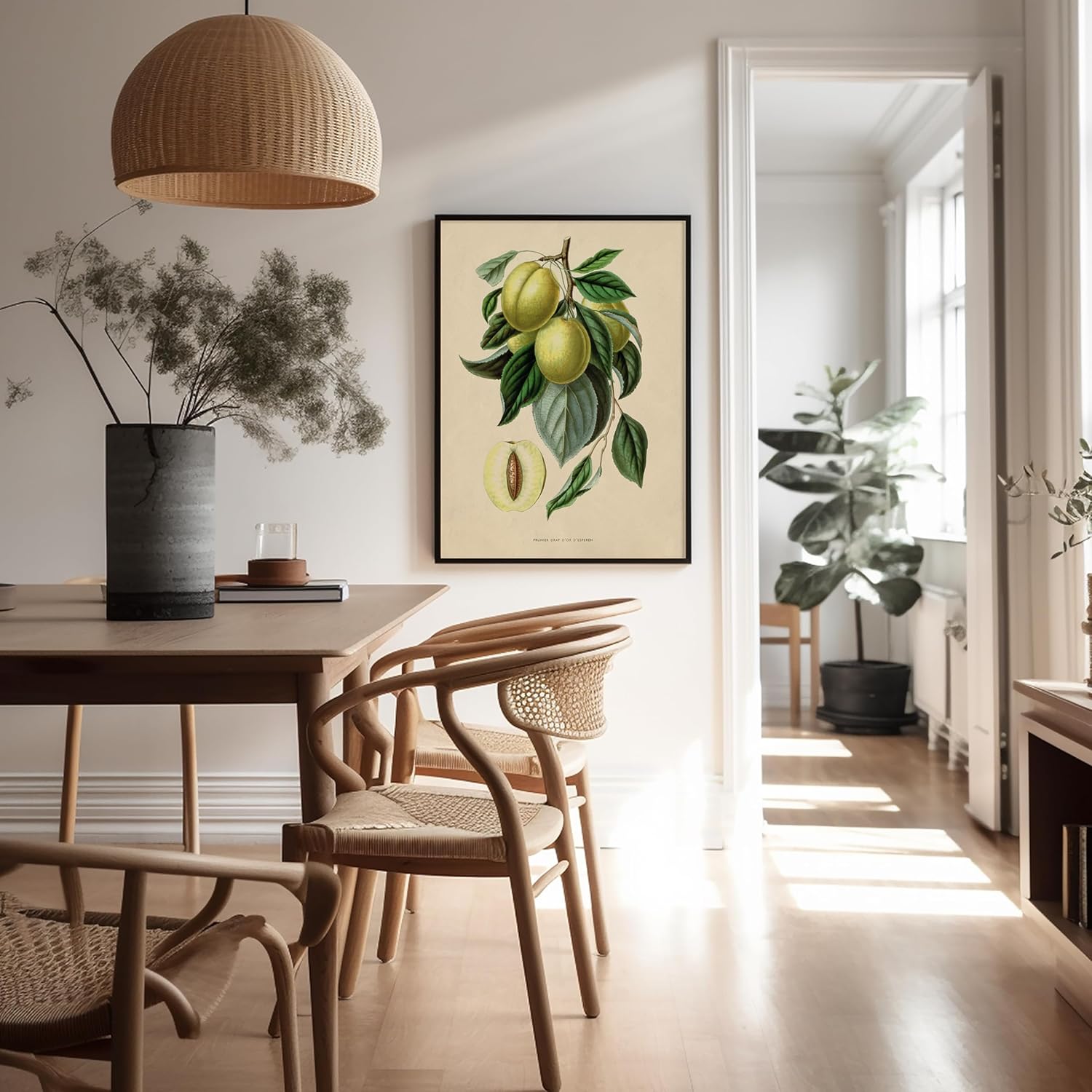 Poster Master Vintage Golden Esperen Plum Poster - Retro Fruit Print - Botanical Art - Minimal Art - Gift for Men & Women - Aesthetic Decor for Office, Living Room or Kitchen - 16x20 UNFRAMED Wall Art