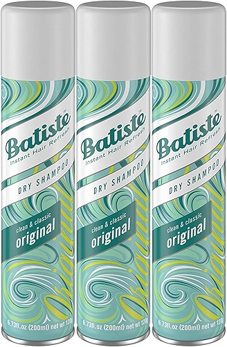Batiste Shampoos Secos, Fragrância Original, 6,73 Fl Oz, Pacote com 3 (AD1162)