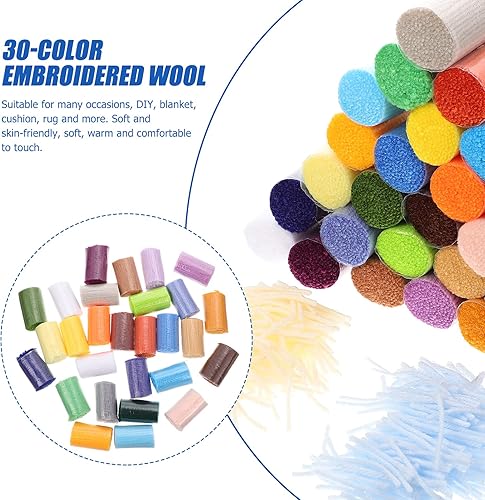 Miniatura 5 de Juego de 30 rollos de hilo de ganchillo para manualidades, hilo de ganchillo, hilo de ganchillo para suéter, sombrero, tejer, mini proyecto,