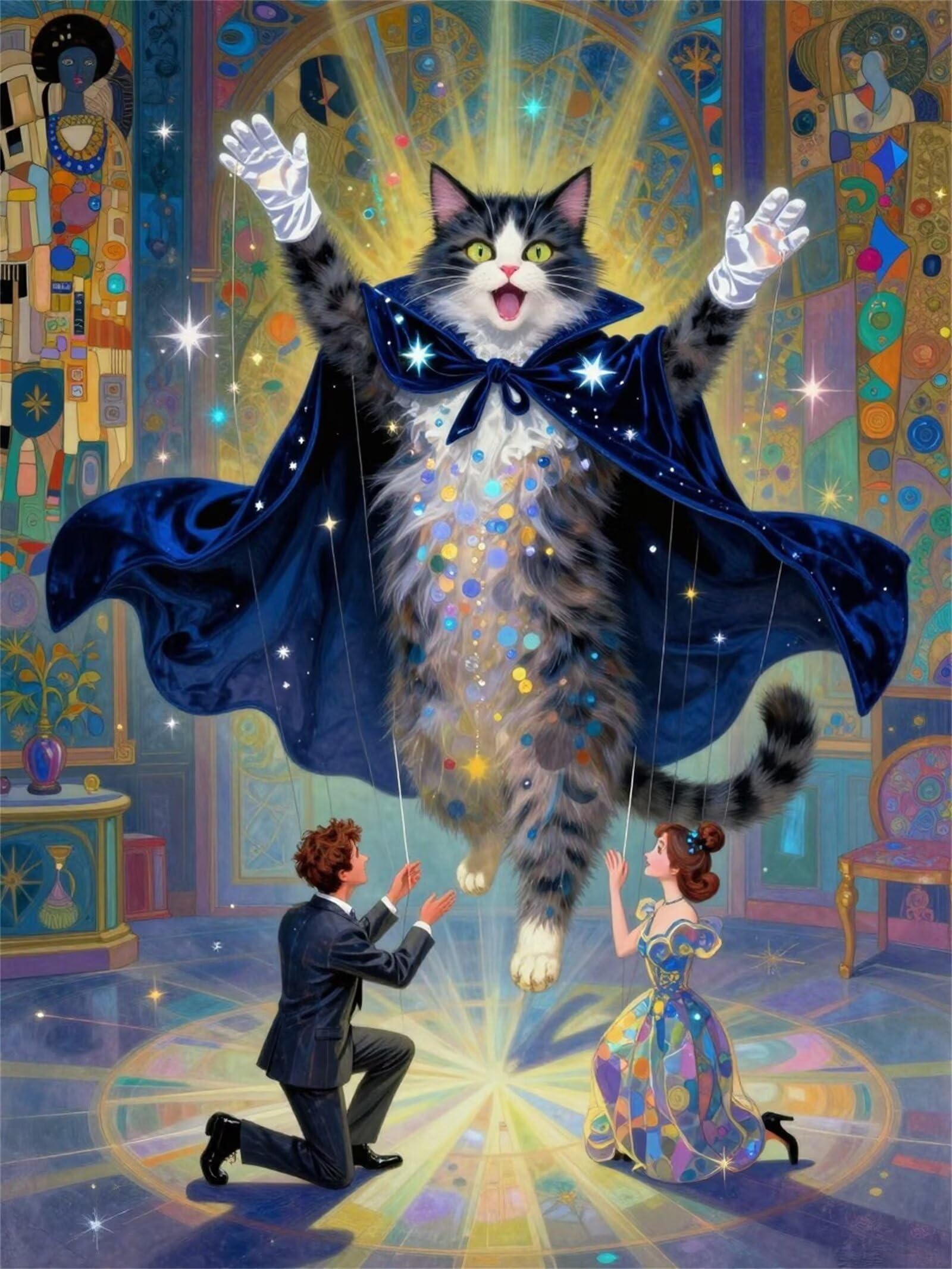 Diamond Painting De Magos, Diamond Painting Kit para Adultos, 26x33 inch Teatro Teatral 5D Square Kit Completo de Pintura de Diamante, DIY Bordado de Cristal, Punto de Cruz para Decoración de Pared