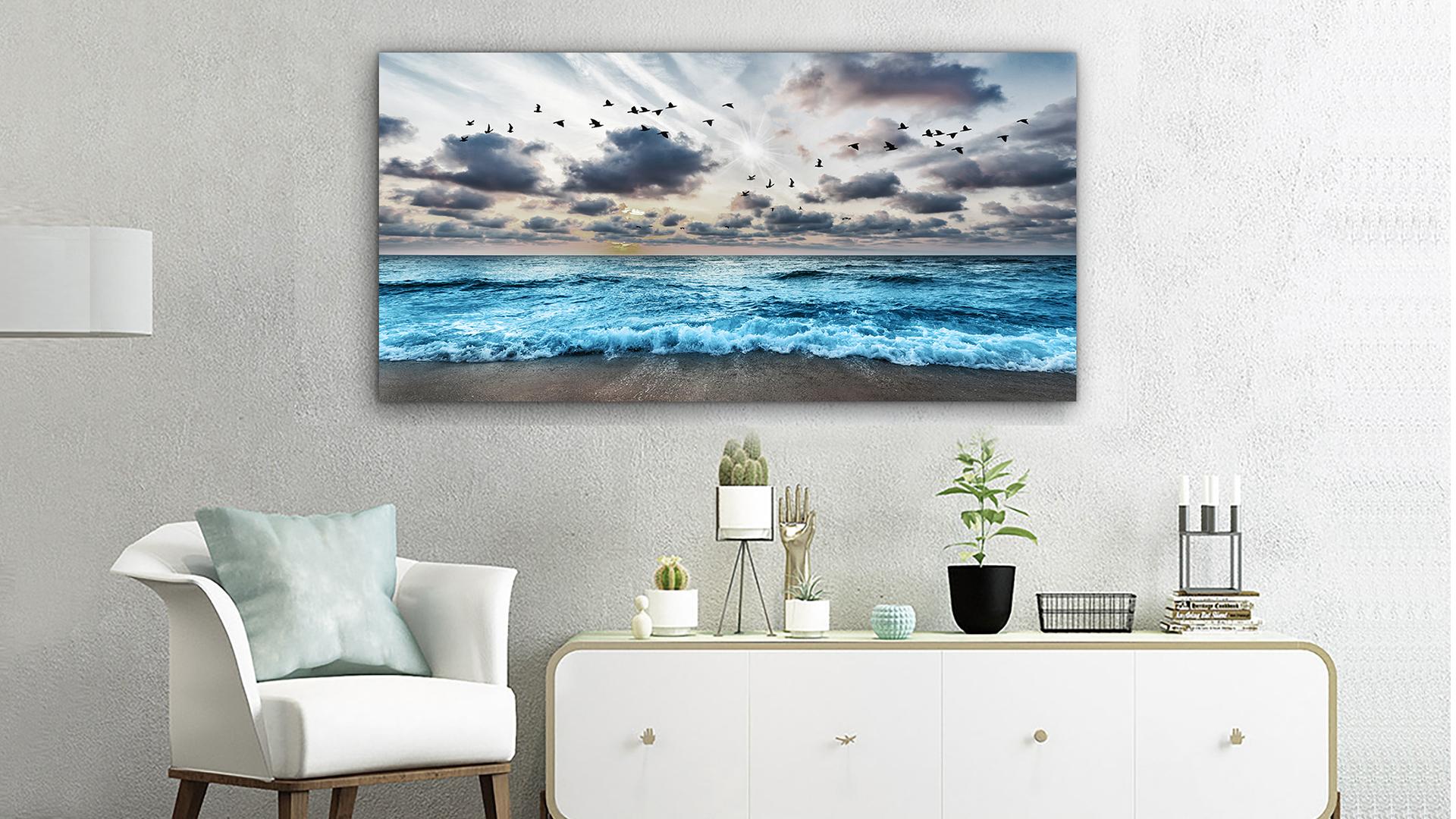 Canvas Beach Wall Art Lapremoly Black Framed Wall Art For Living Room Large Wall  Decor For Bedroom Office Decorations Blue Beach Seascape Wall Pictures  Ocean Landscape... Ocean Pictures, image size:1920x1080