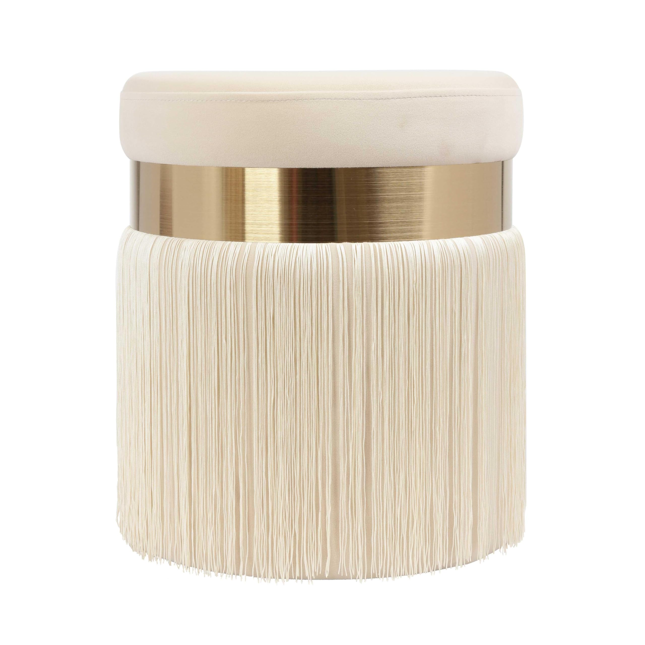 Melody Tasseled Ottoman (Cream)