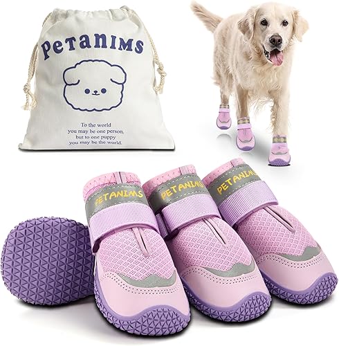Petanim - Botas de invierno para perros grandes, zapatos impermeables para perros medianos, botas y protectores de patas, botas de nieve para perros