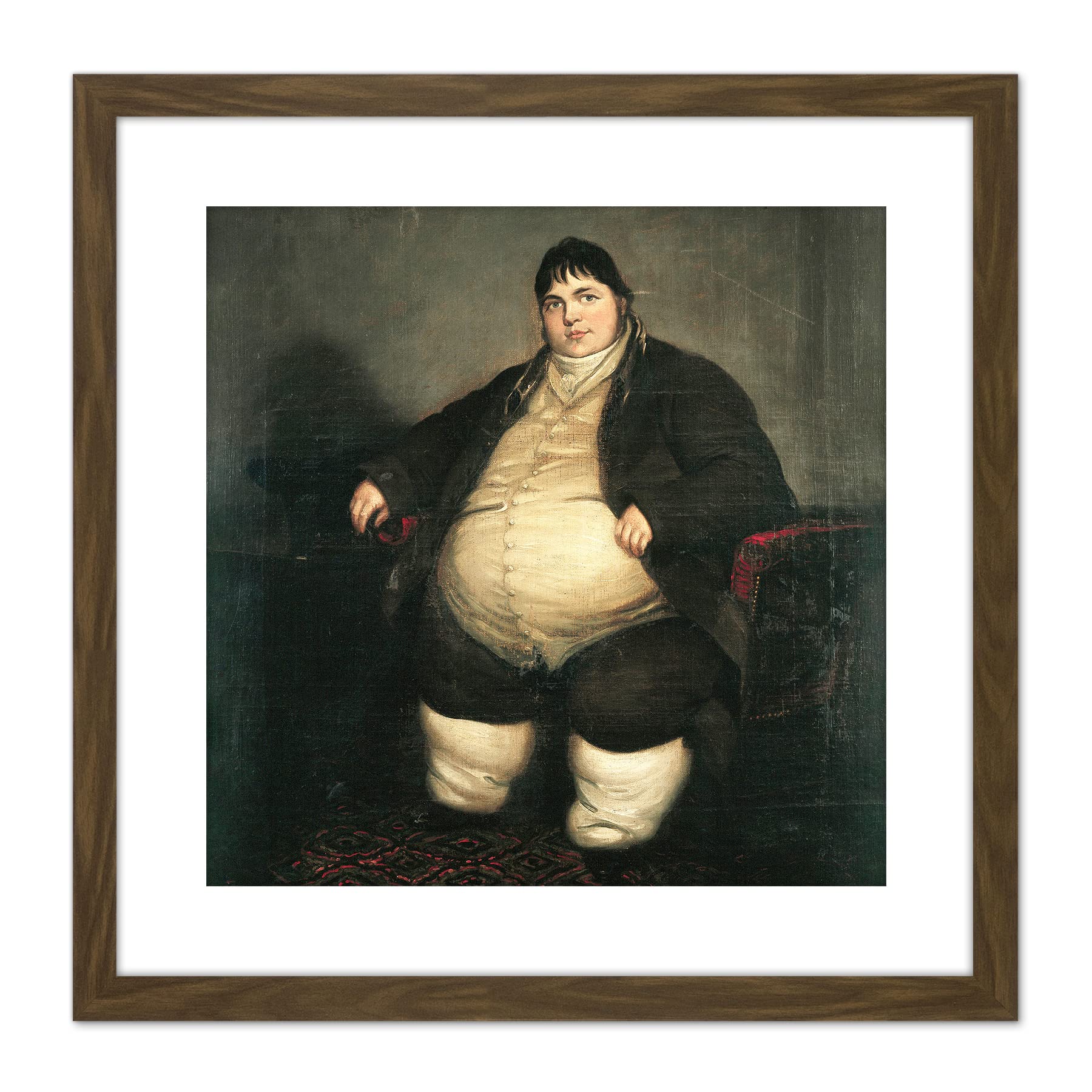 Artery8 Daniel Lambert Portrait 9X9 Inch Square Wooden Framed Wall Art Print Picture with Mount