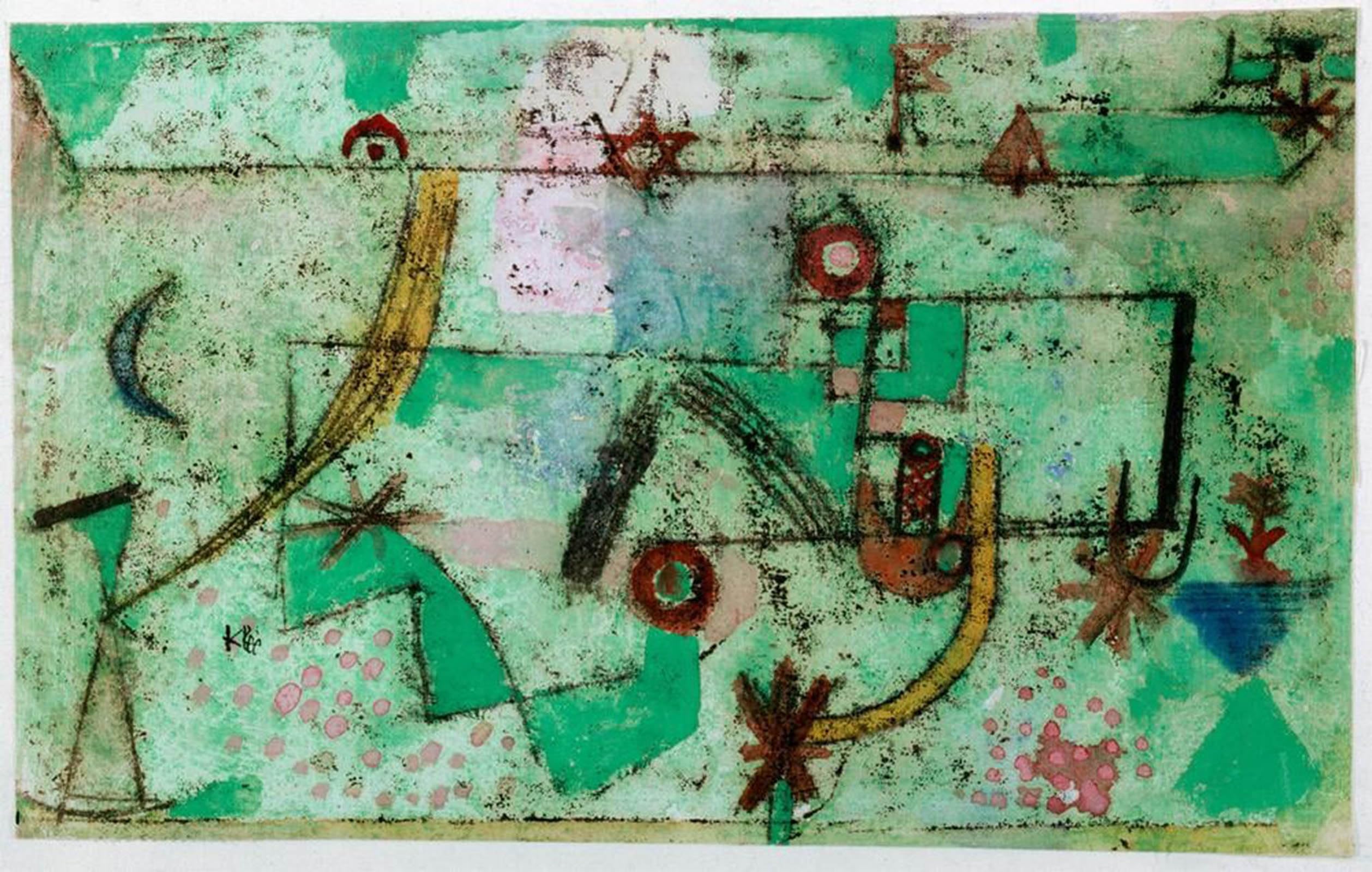 SERENDIPITP Aesthetic Poster Photo Wall Print Retro Picture In Bach's style by Paul Klee Modern Wall Artwork for Home Decor 60x90cm