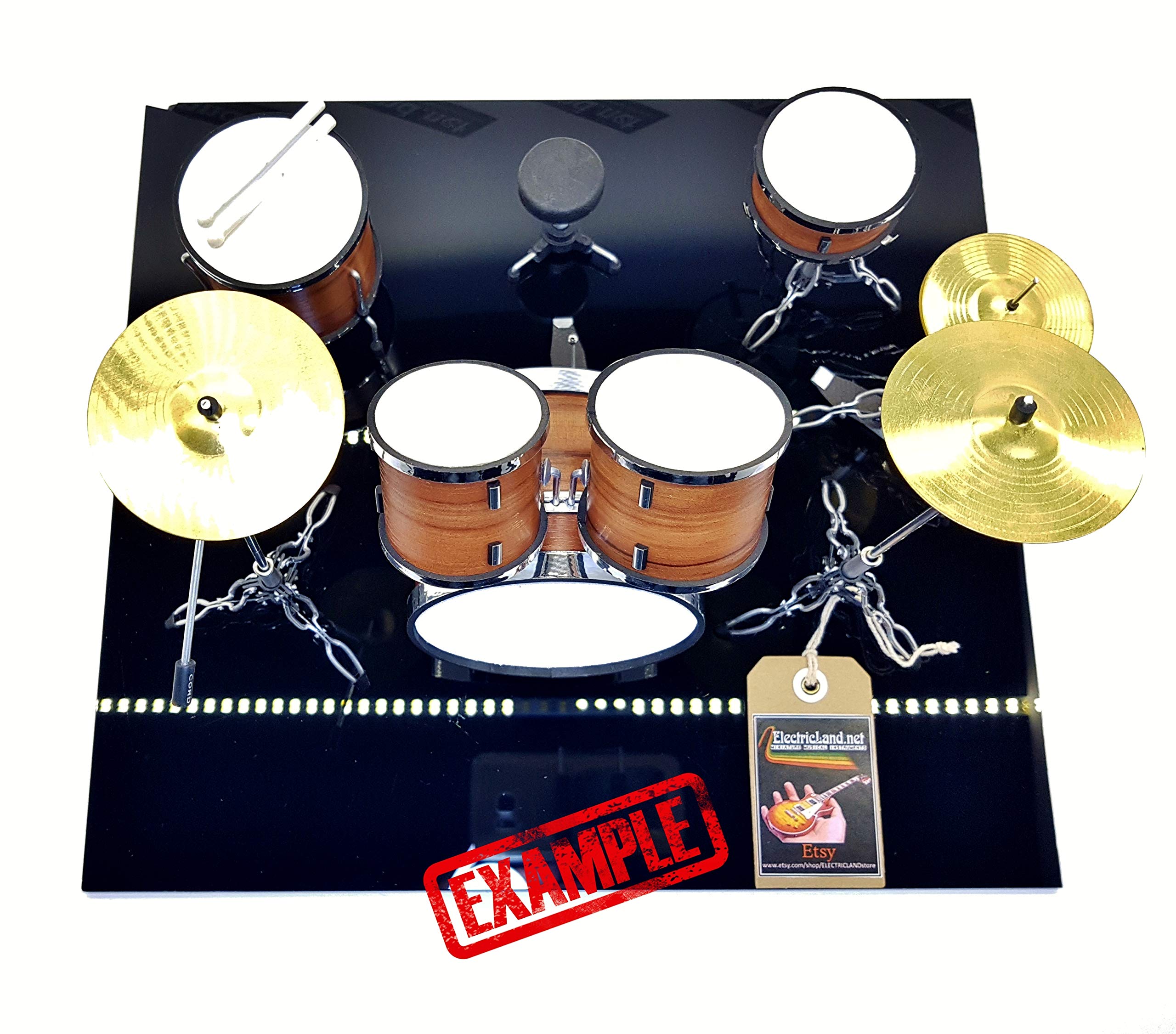 Mini Drum set POOH 50° l'ultima notte miniature rock 25cm model scale 1:4 collectible box set batteria modellino da collezione