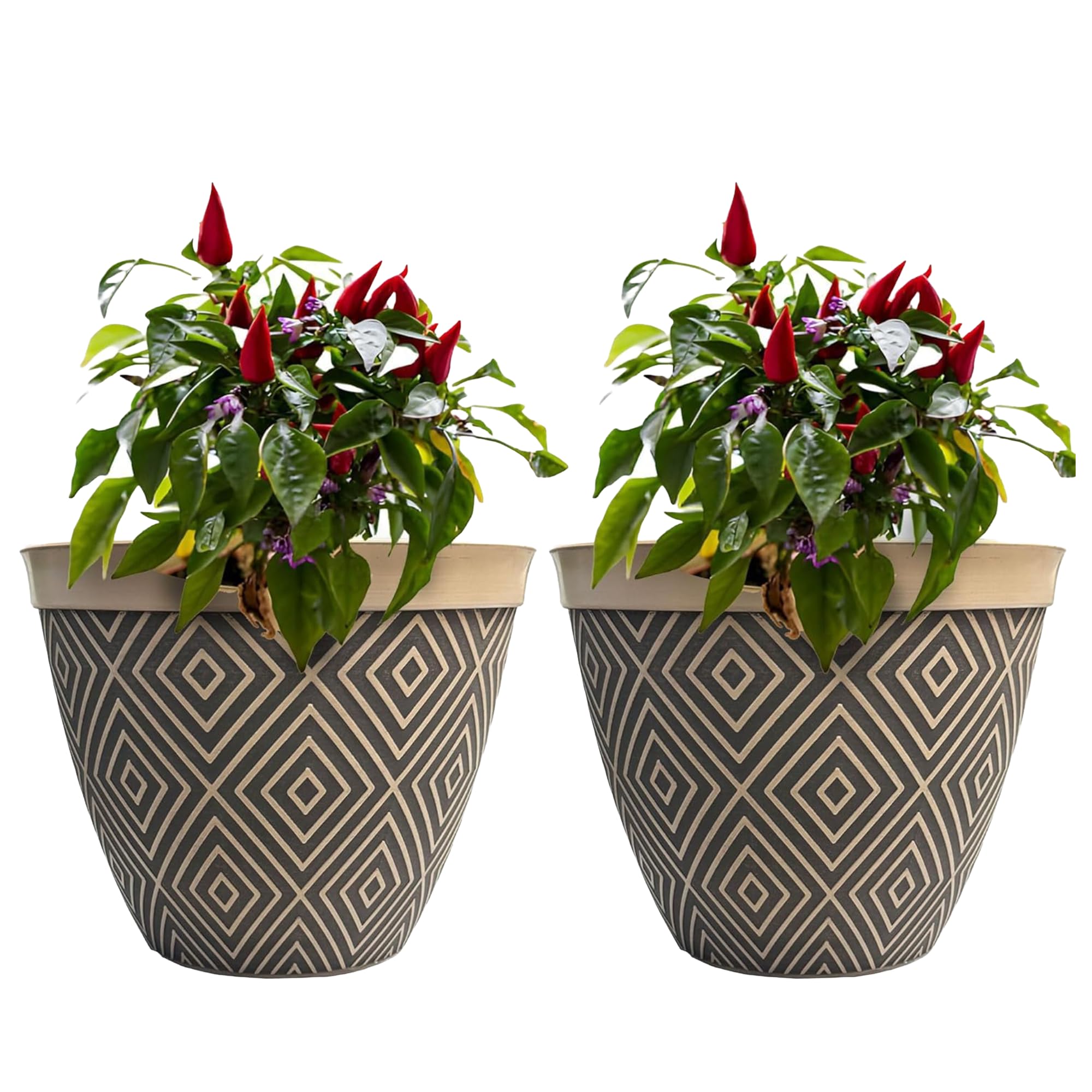 SG Traders Plant Pot Set - Stylish Planters for Outdoor Gardening - Versatile Garden Planters for Home, Large Plant Pots Ideal for Houseplants, Premium Pots and Planter for Garden Décor (Pack of 2)