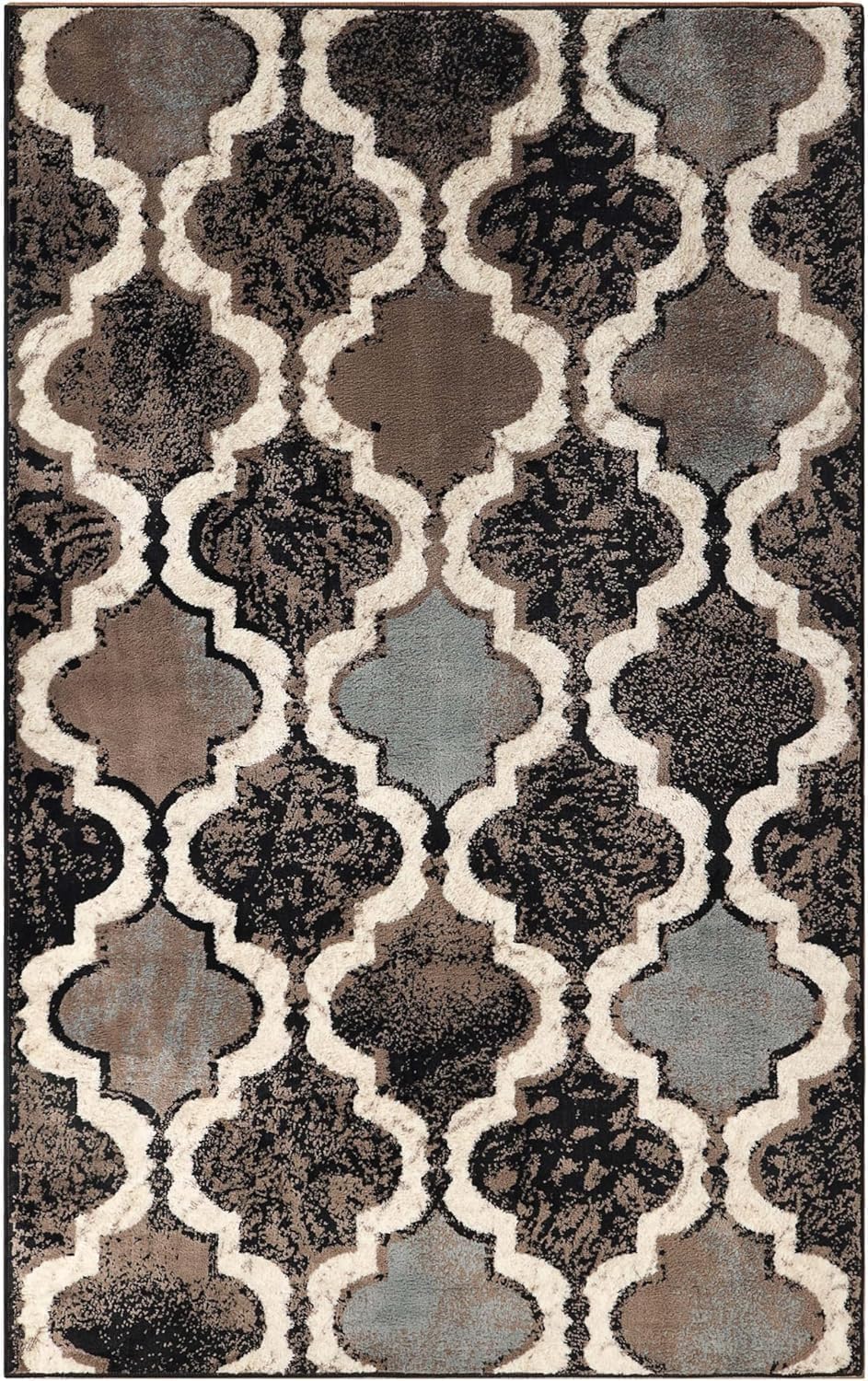 HOMECITY Ellery Modern Trellis Indoor Area Rug with Jute Backing Decor for Bedroom, Office, Living Room, Entryway, Vintage Tribal Area Rugs Viking