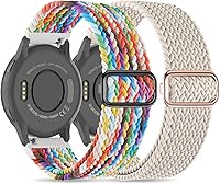 Vista 1 de 18mm Braided Stretchy Nylon Watch Bands Compatible with Garmin Venu 2S/Venu 3S/Vivoactive 4S/Vivomove 3S/Forerunner 255S/Forerunner 265S, Solo Loop