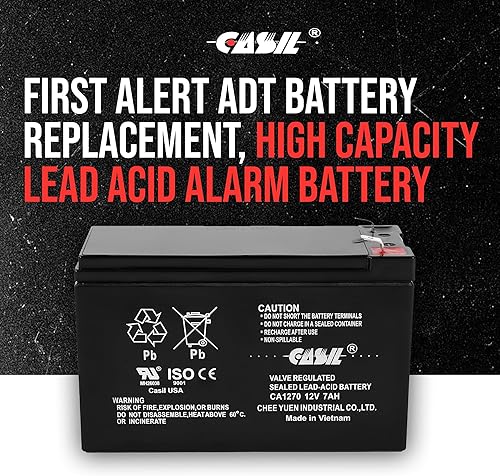 Miniatura 3 de CASIL Batería de alarma ADT de 12V 7AH CA1270 First Alert ADT
