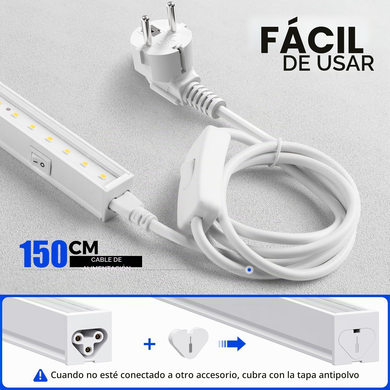 Barrina T5 - Lámpara de planta interior, color amarillo, 29 cm, LED espectro completo, lámpara de invierno LED conectable, tira de luz de crecimiento con interruptor, plug and play, pack de 2
