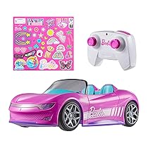 Hot Wheels Barbie – Cabrio RC, auto rosa telecomandata con sticker adesivi inclusi, posti per due bambole e bagagliaio apribile, giocattolo per bambini, 4+ anni, JBH05