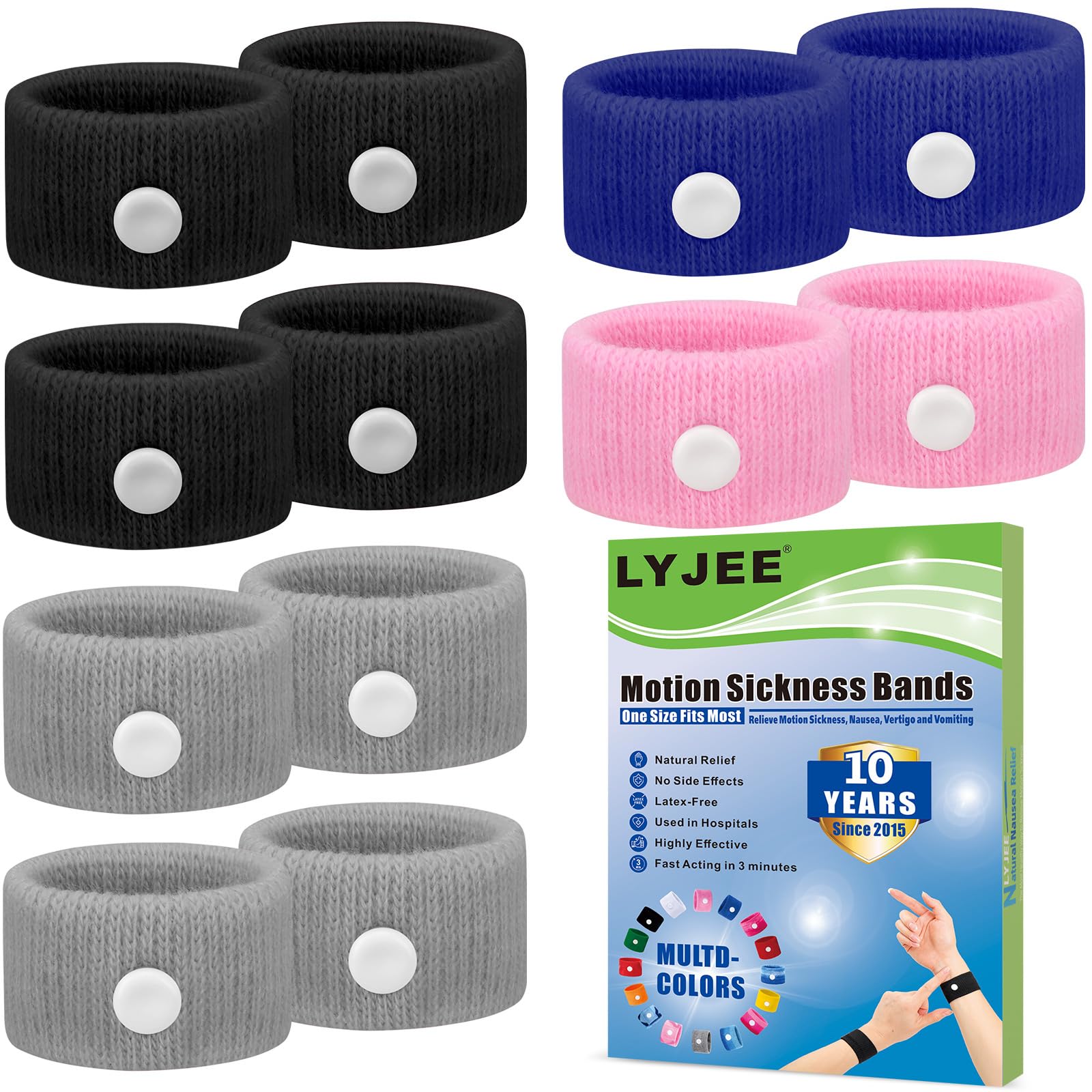 Motion Sickness Bracelets for Adults: Motion Sickness Bands Nausea Relief for Pregnant Women - Natural Acupressure Anti Nausea Wristband Relief for Car Cruise Air Travel Sickness