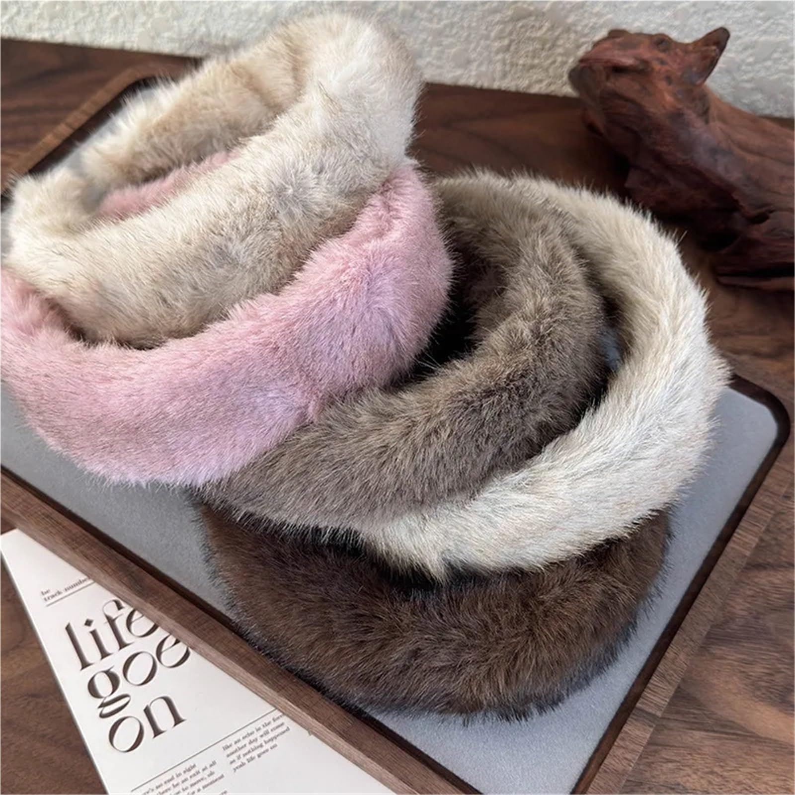 3 pezzi fascia for capelli ampia pelosa for temperamento donna elegante cerchietto for accessori for femminili Per Donna(Pink)