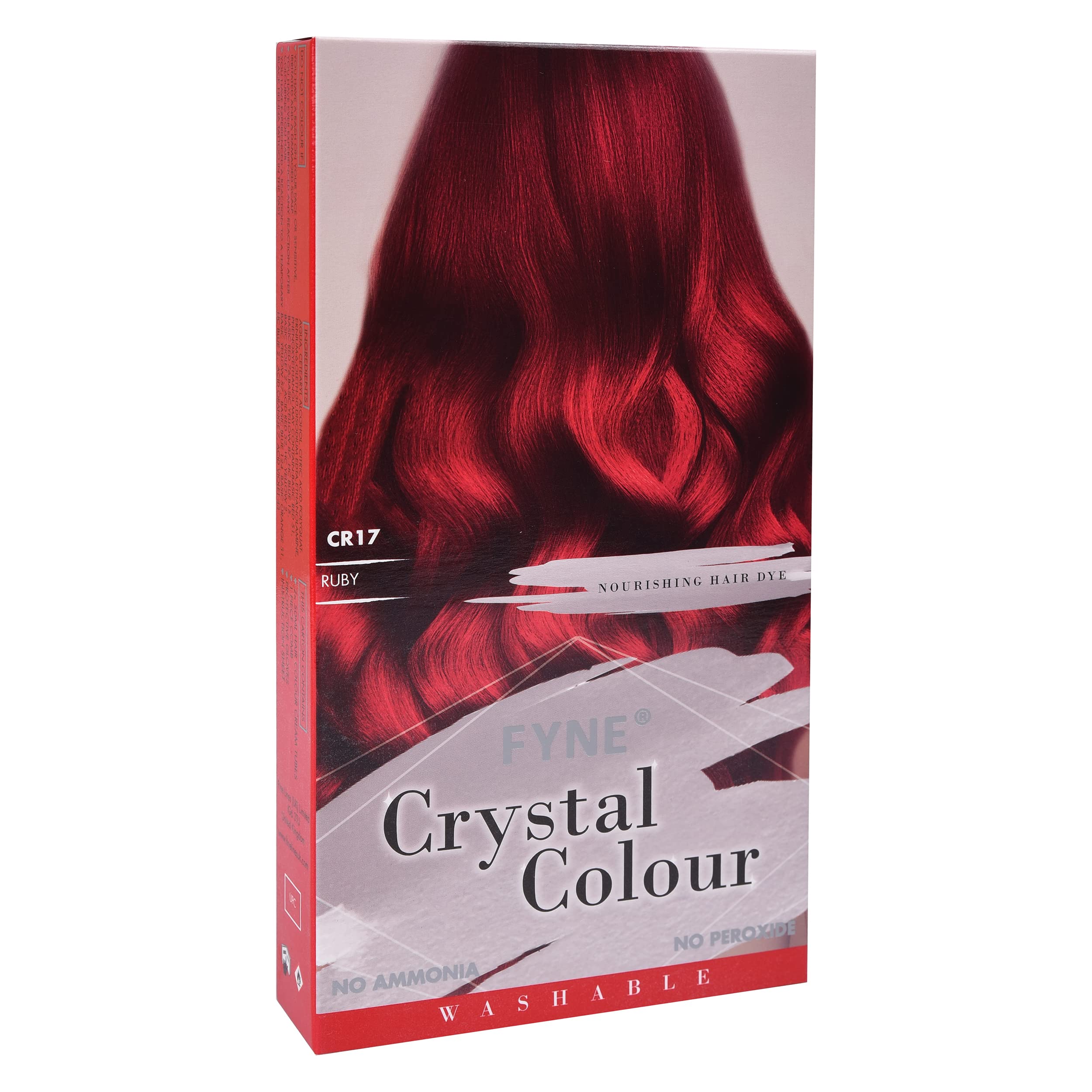FYNE Crystal Colour - Semi Permanent Hair Colour (Red - Ruby) | Semi Permanent hair dye | Nice and Easy hair dye for Women | Built-in conditioner formula, healthier shiny hair