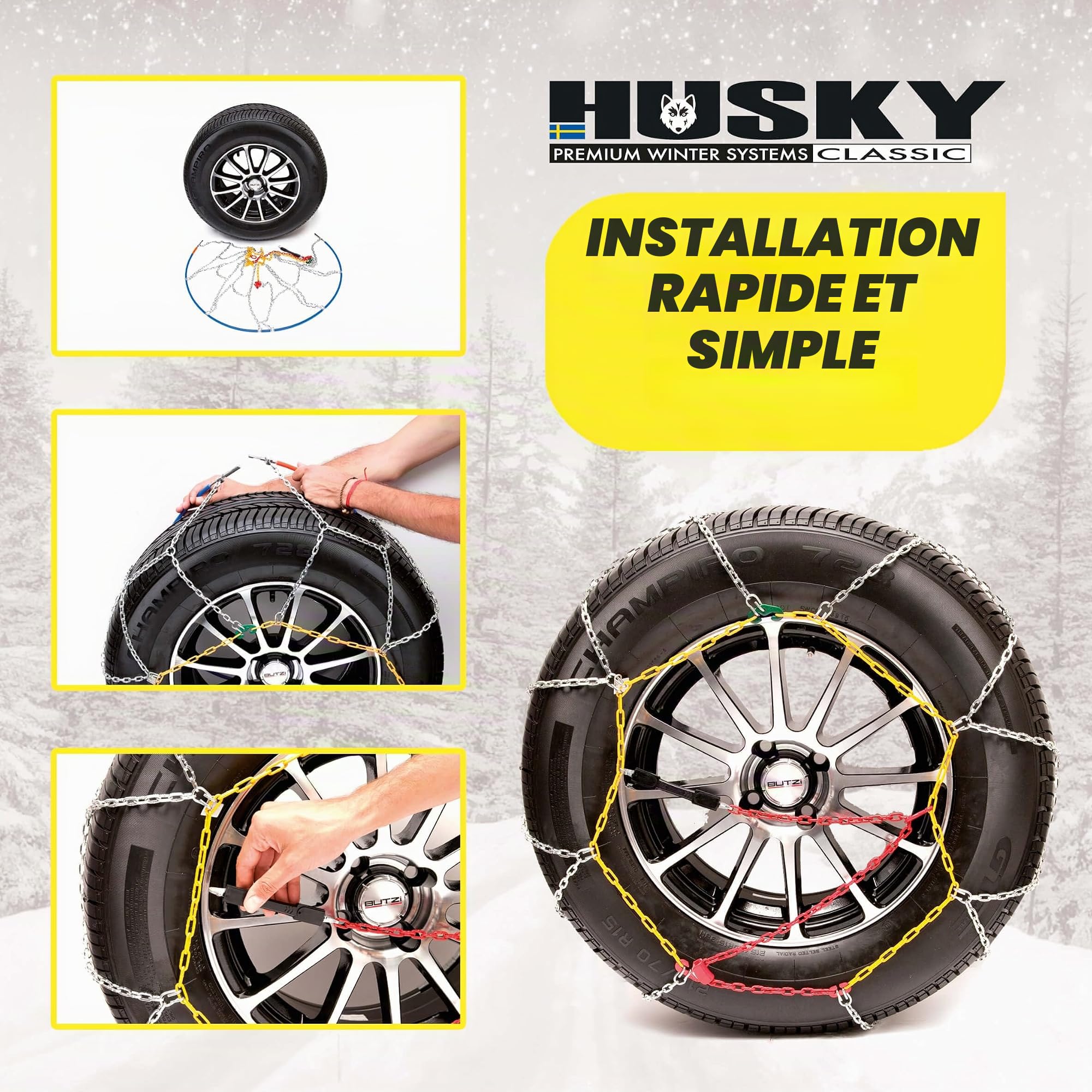 Sumex Husky Advance Chaînes à Neige manuelles 9 mm Taille 140