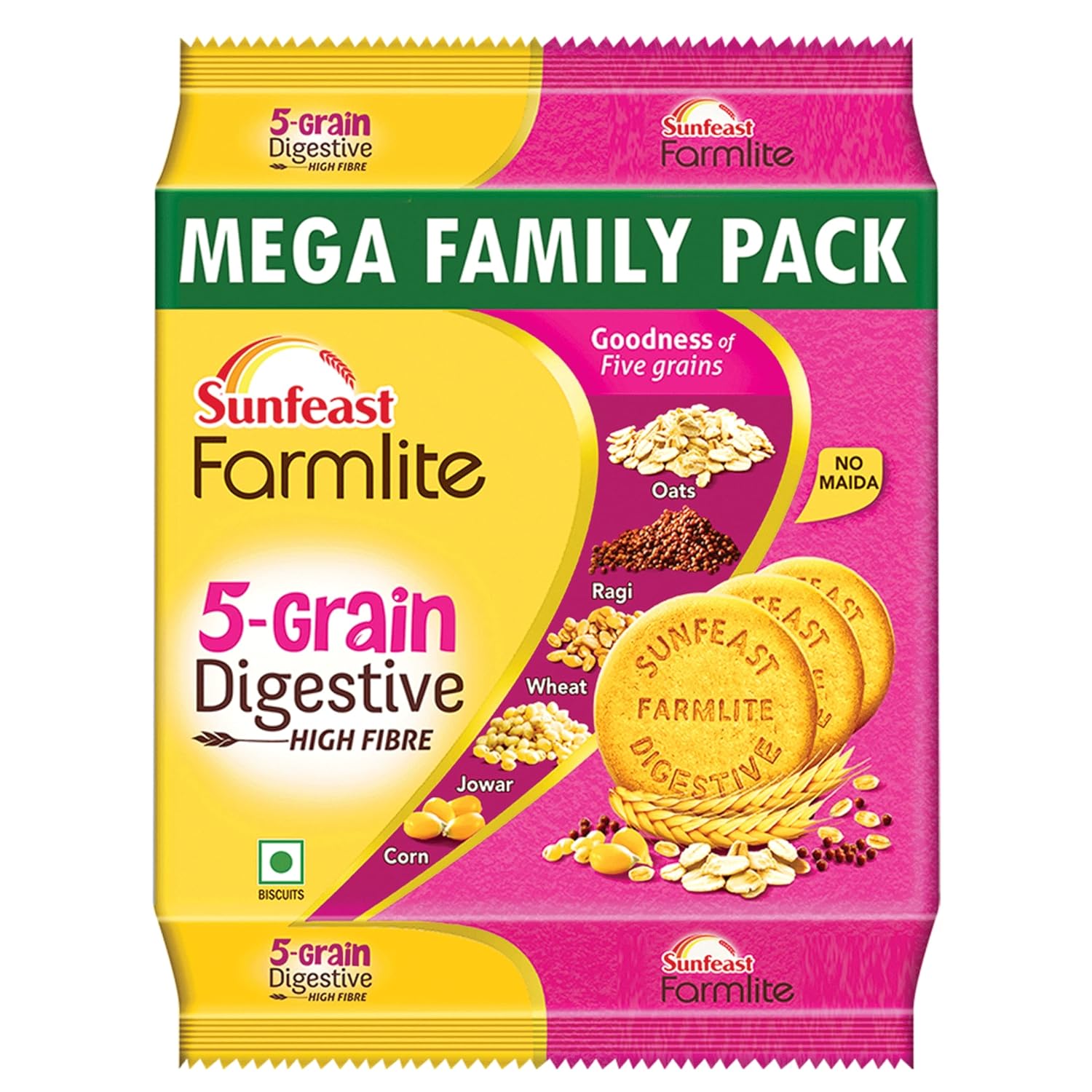 Sunfeast Farmlite 5 Grain Digestive Biscuit, High Fibre Biscuit